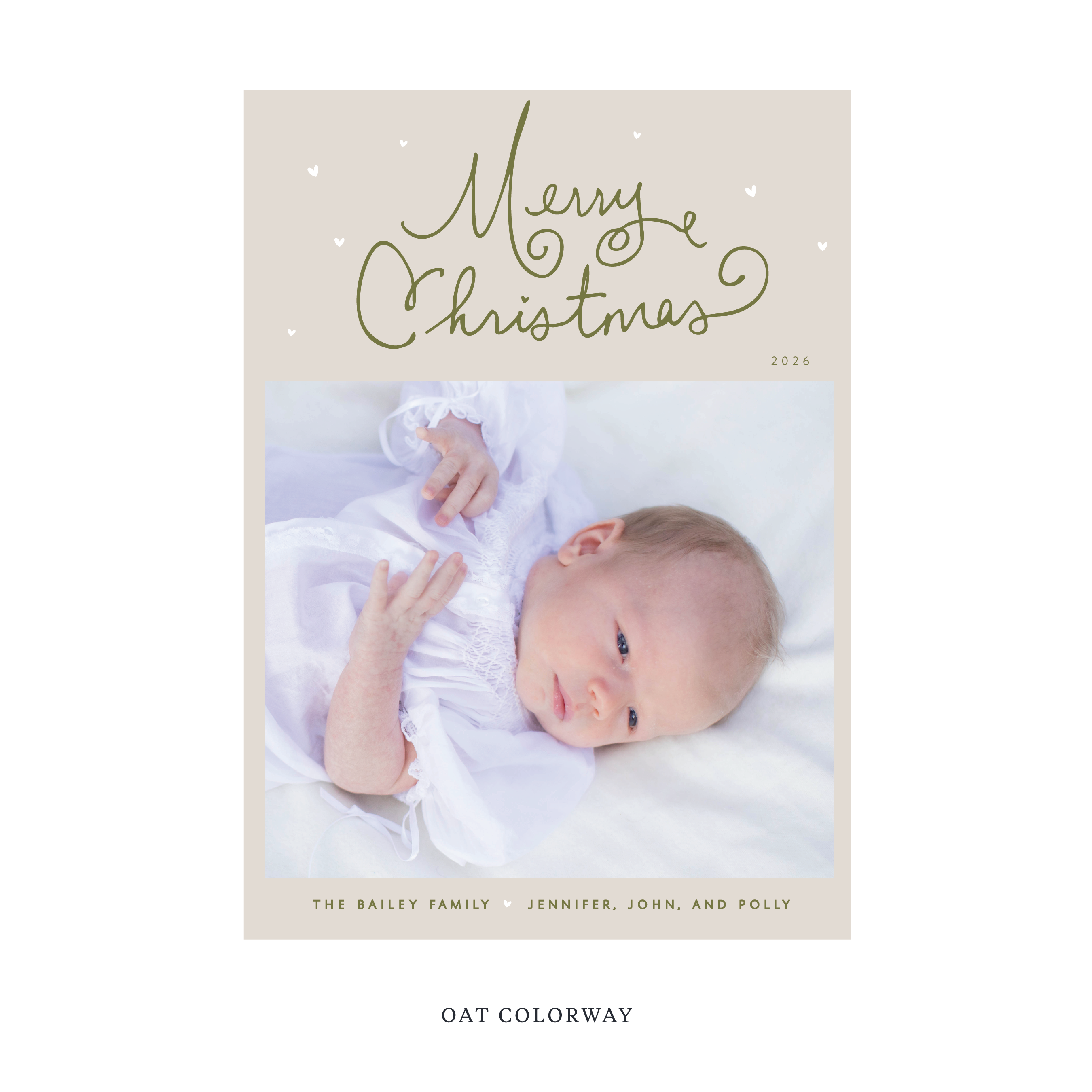 Sinclair Birth Announcement Digital Photo Holiday Card, Large
