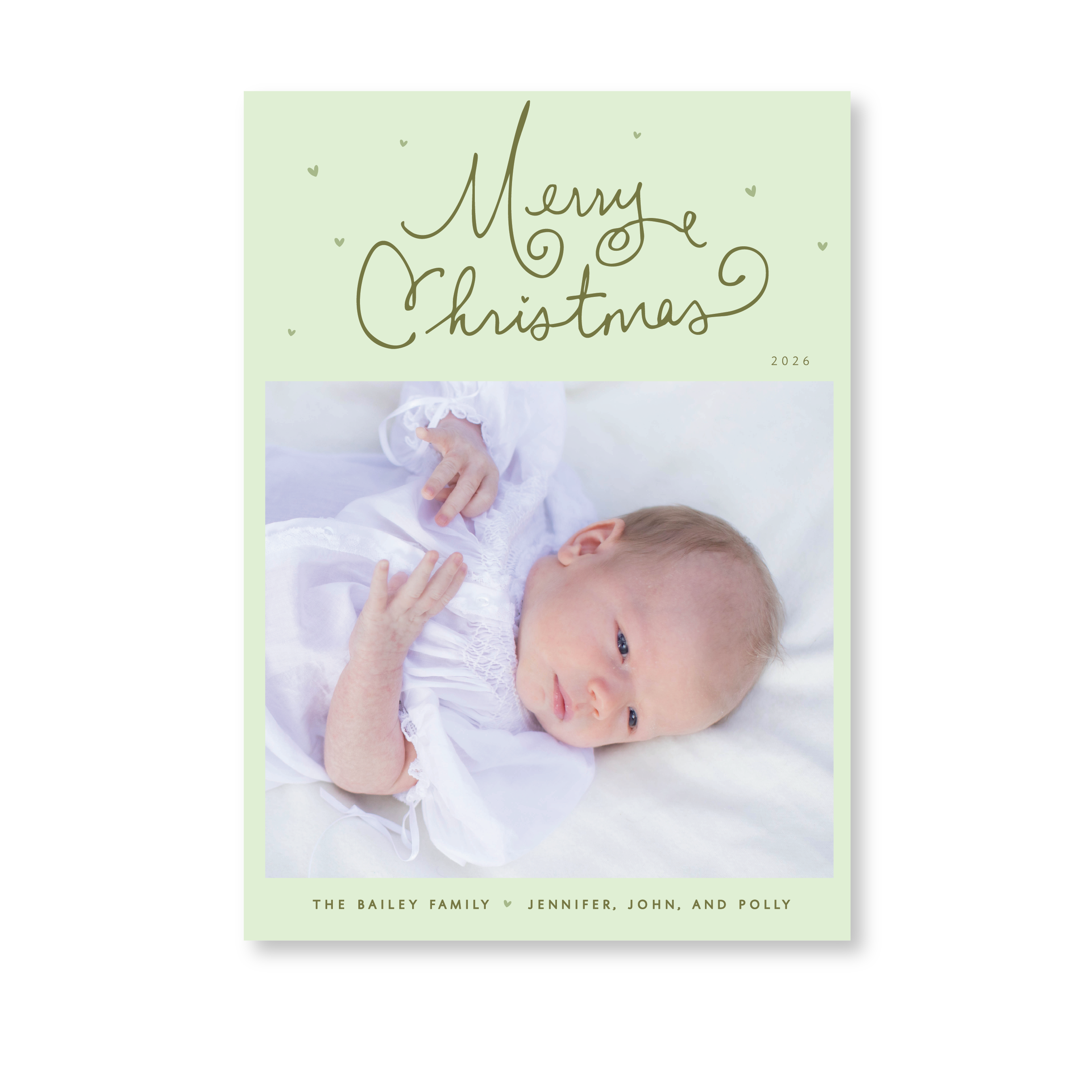 Sinclair Birth Announcement Digital Photo Holiday Card, Large