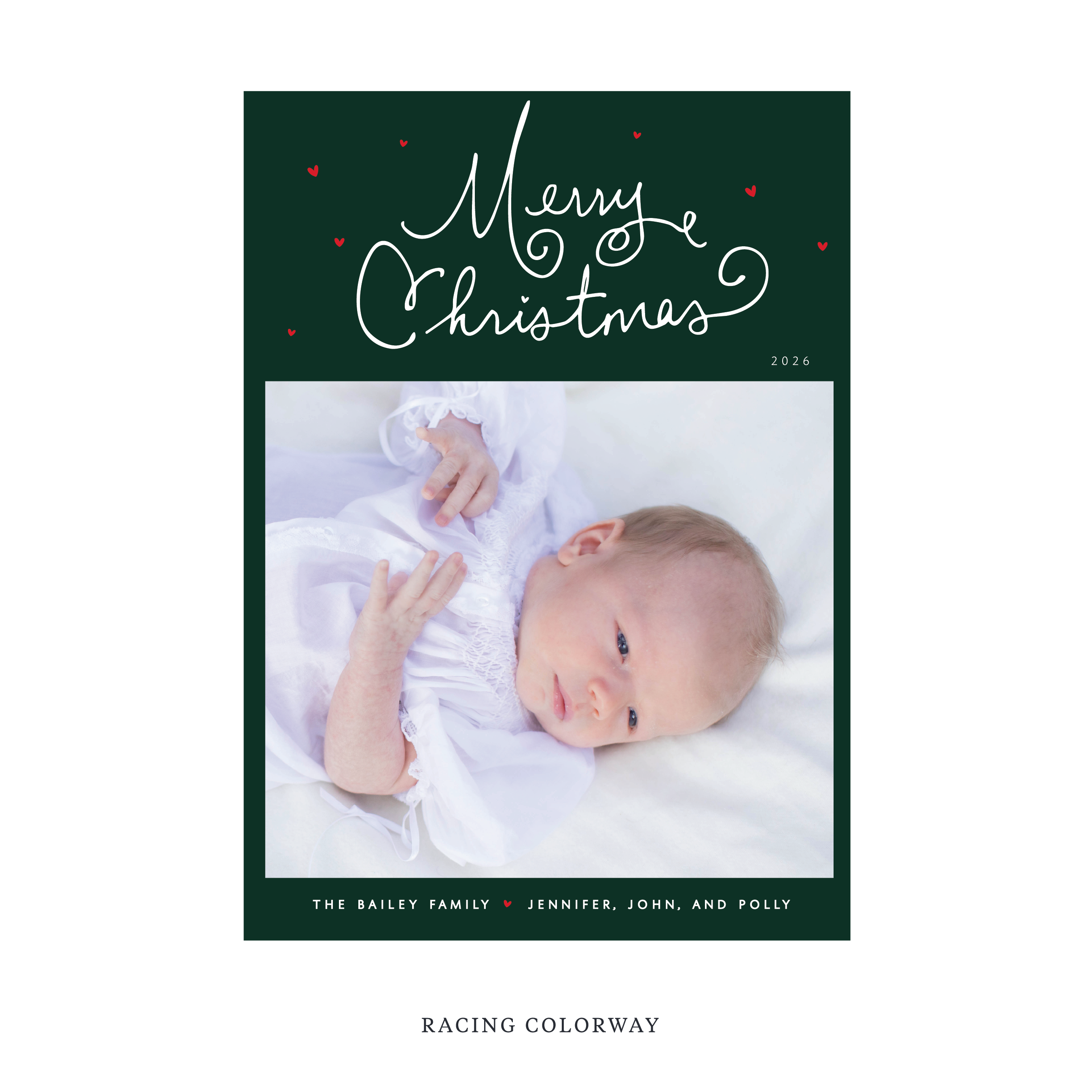 Sinclair Birth Announcement Digital Photo Holiday Card, Large