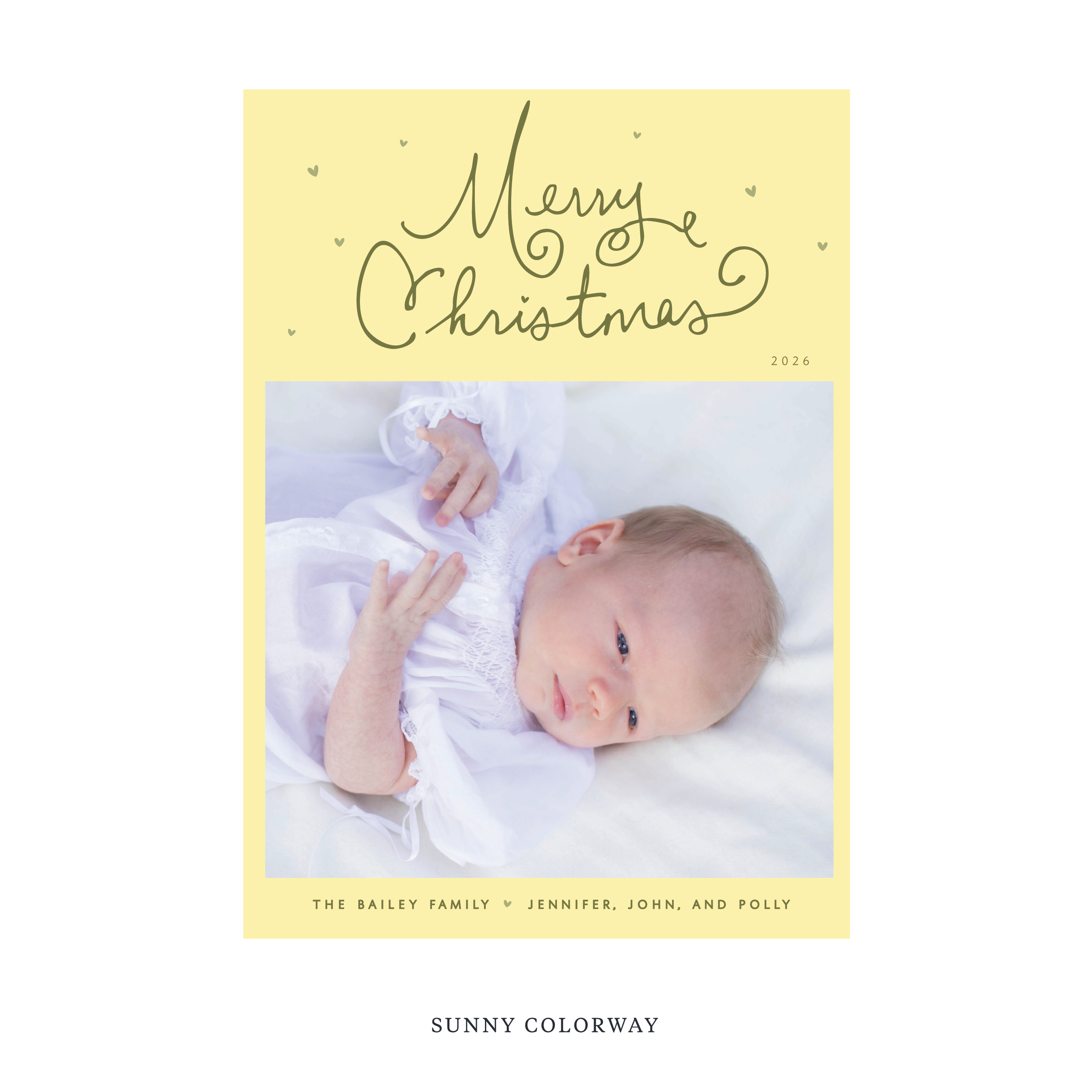 Sinclair Birth Announcement Digital Photo Holiday Card, Large