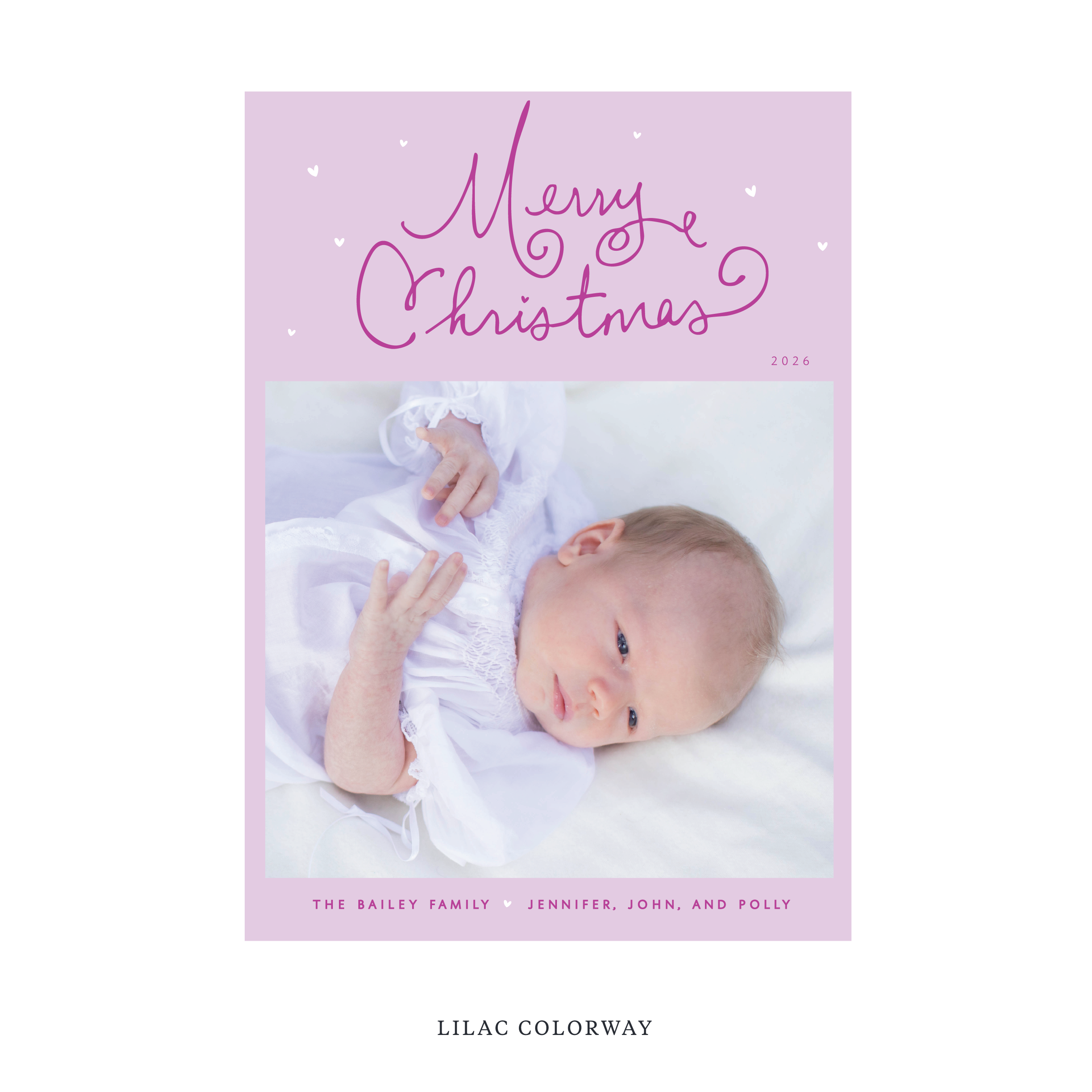 Sinclair Birth Announcement Digital Photo Holiday Card, Large
