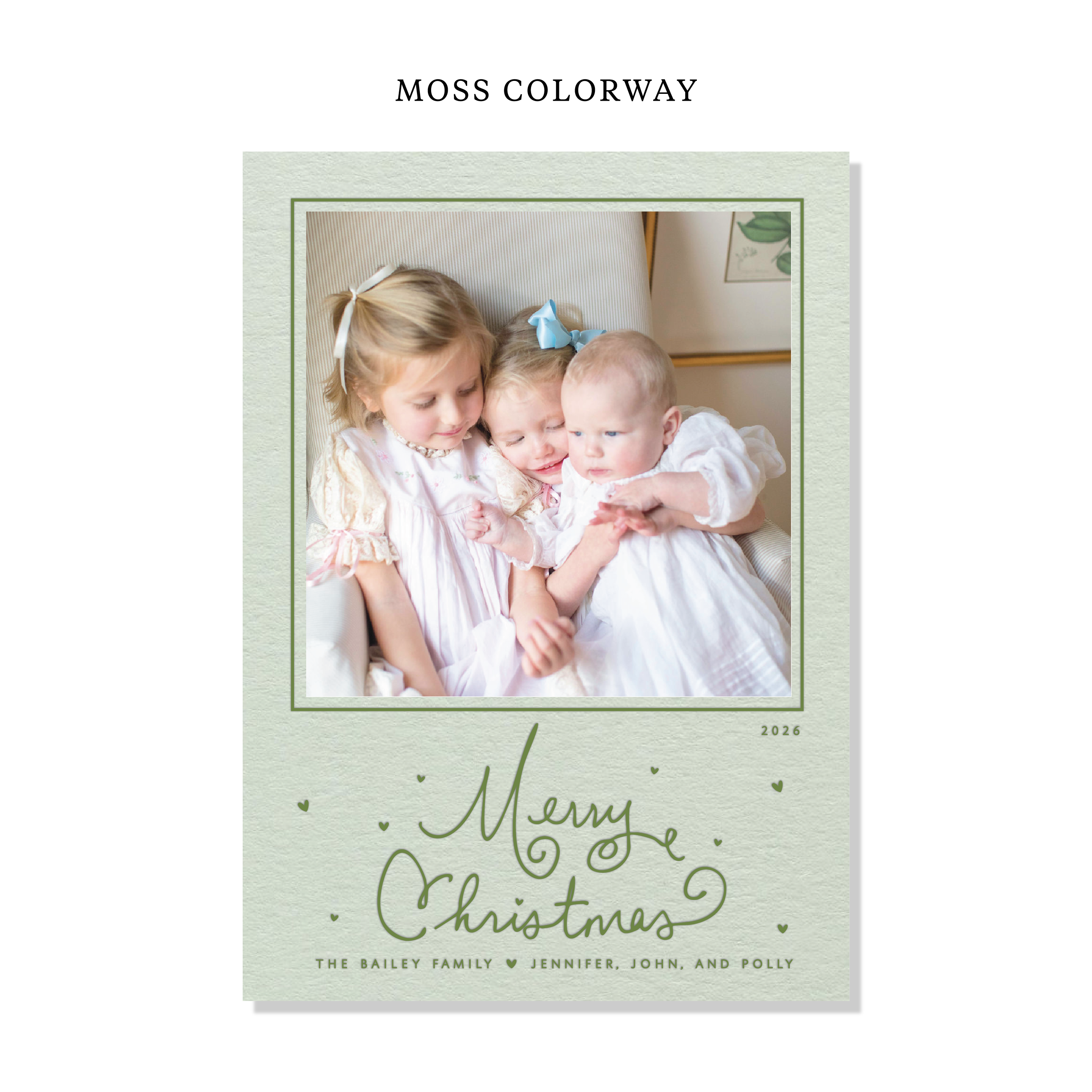 Sinclair Letterpress Holiday Card, Large (Colored Paper)