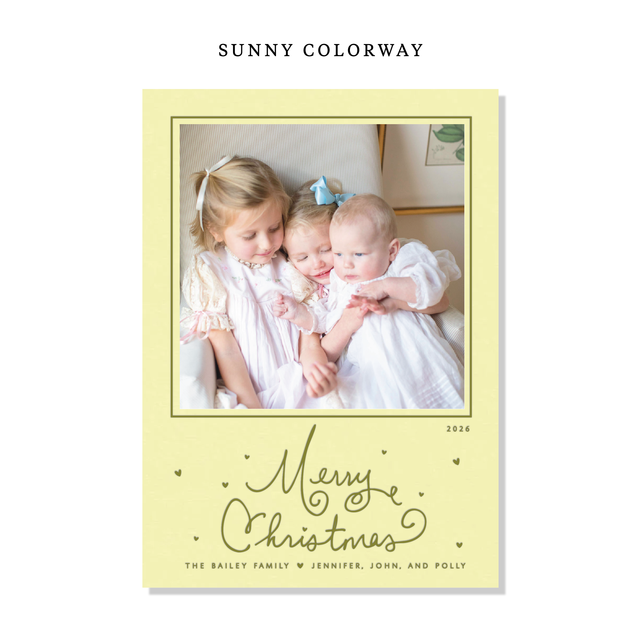 Sinclair Letterpress Holiday Card, Large (Colored Paper)