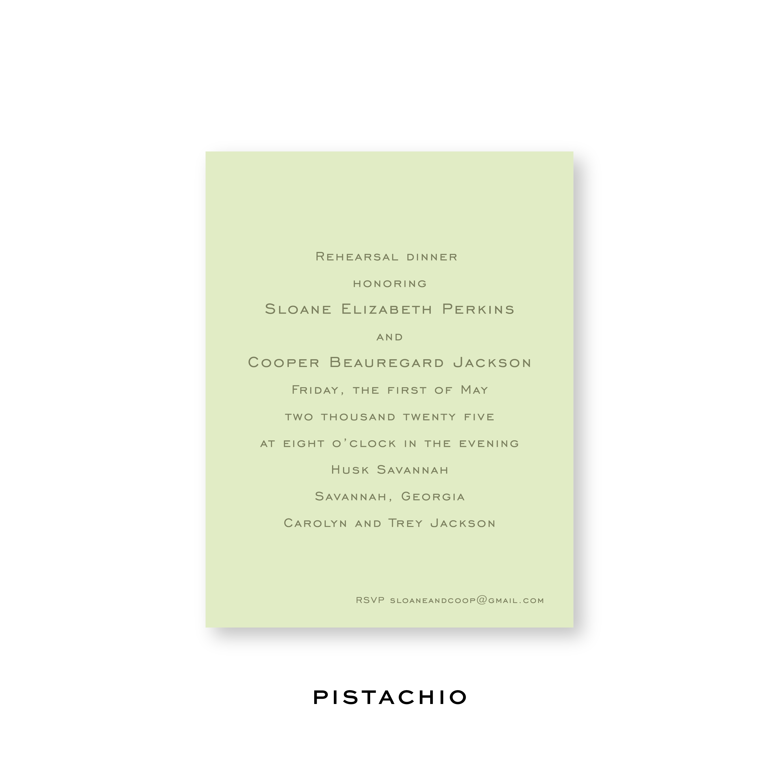 Sloan Rehearsal Dinner Invitation