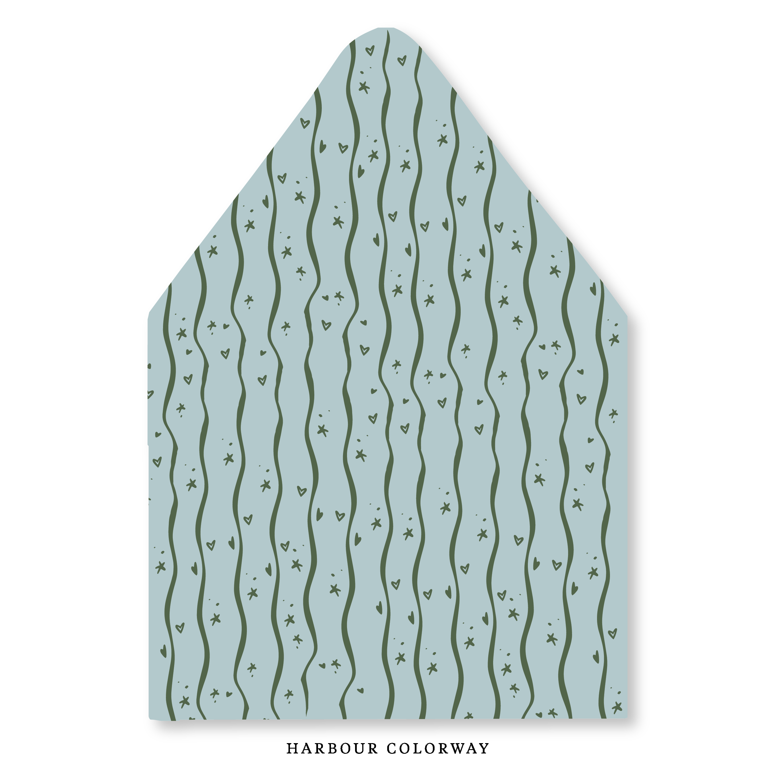 Wavy Stars & Hearts Stripe Envelope Liner