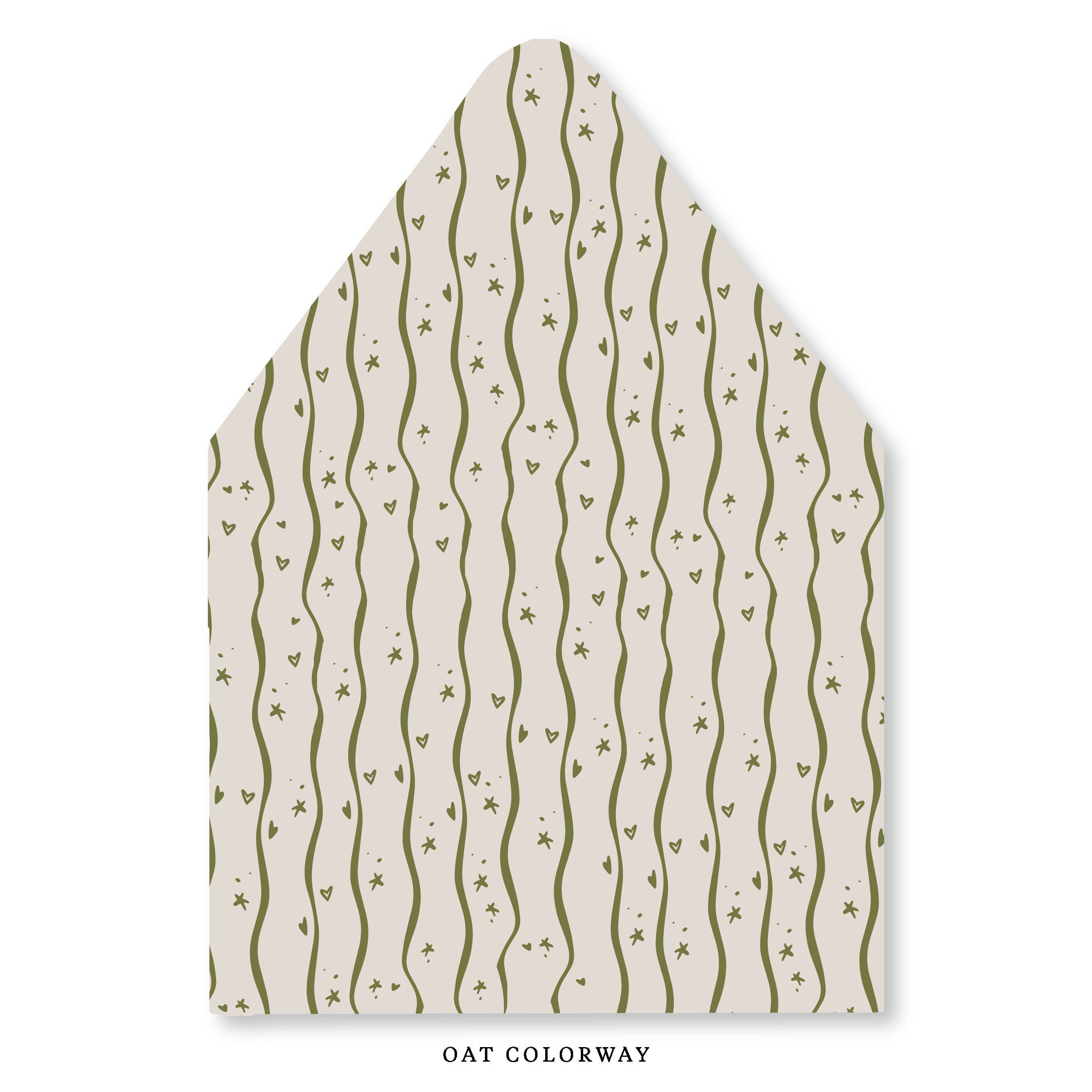 Wavy Stars & Hearts Stripe Envelope Liner