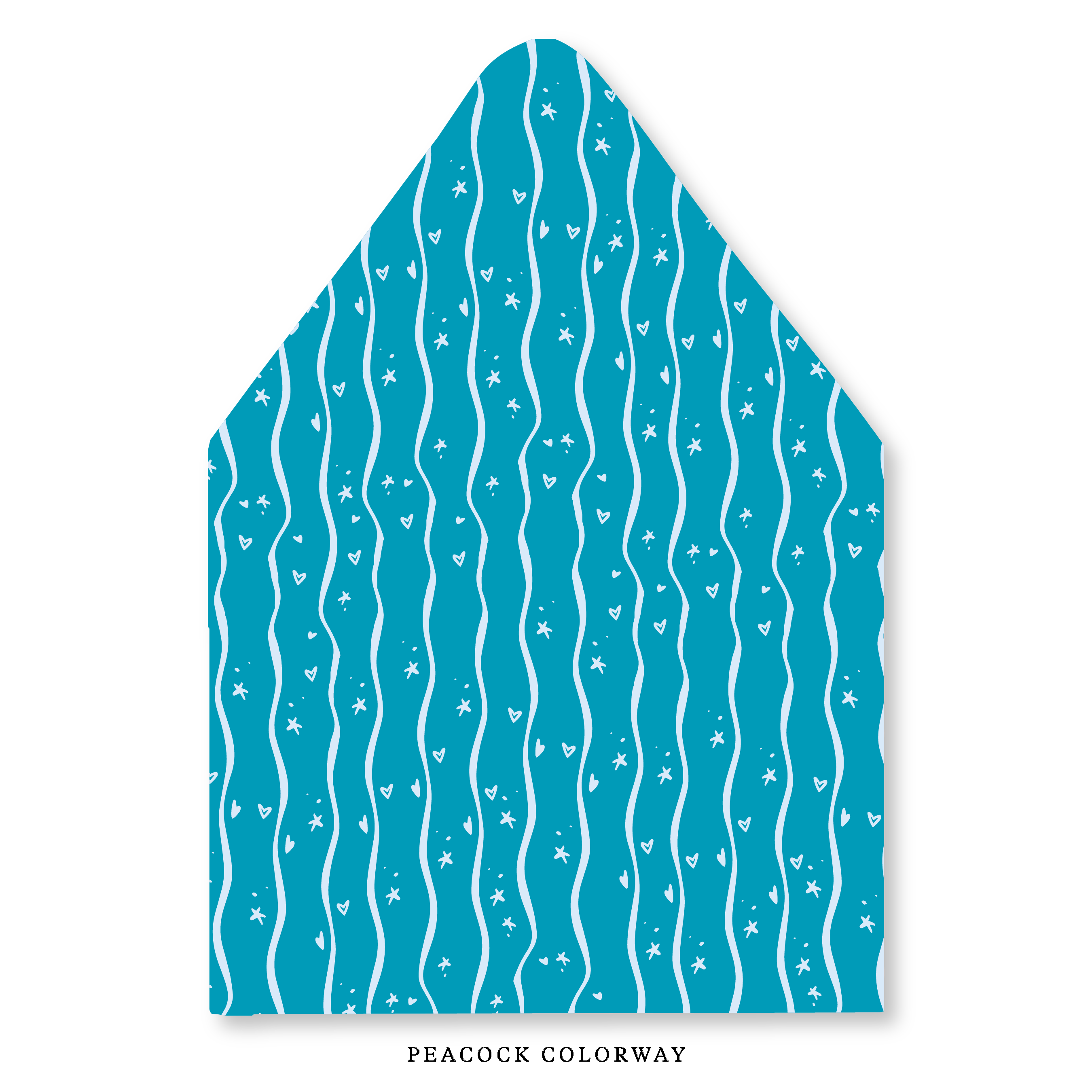 Wavy Stars & Hearts Stripe Envelope Liner