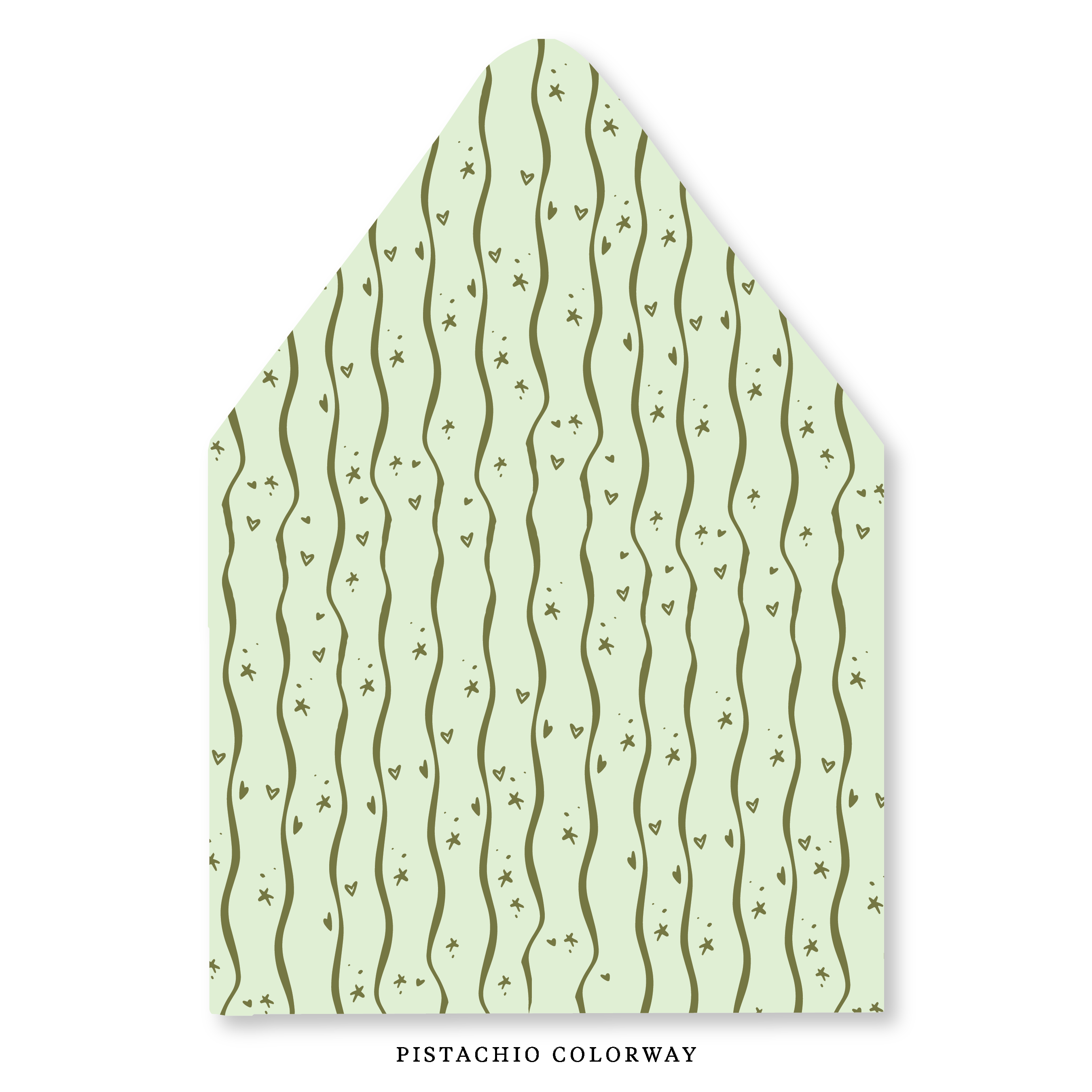 Wavy Stars & Hearts Stripe Envelope Liner