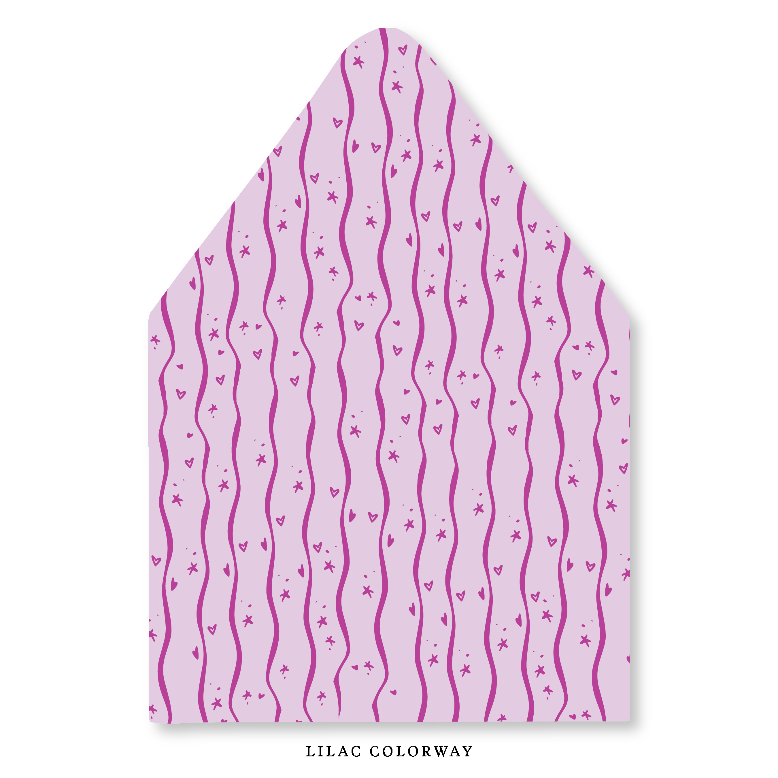 Wavy Stars & Hearts Stripe Envelope Liner