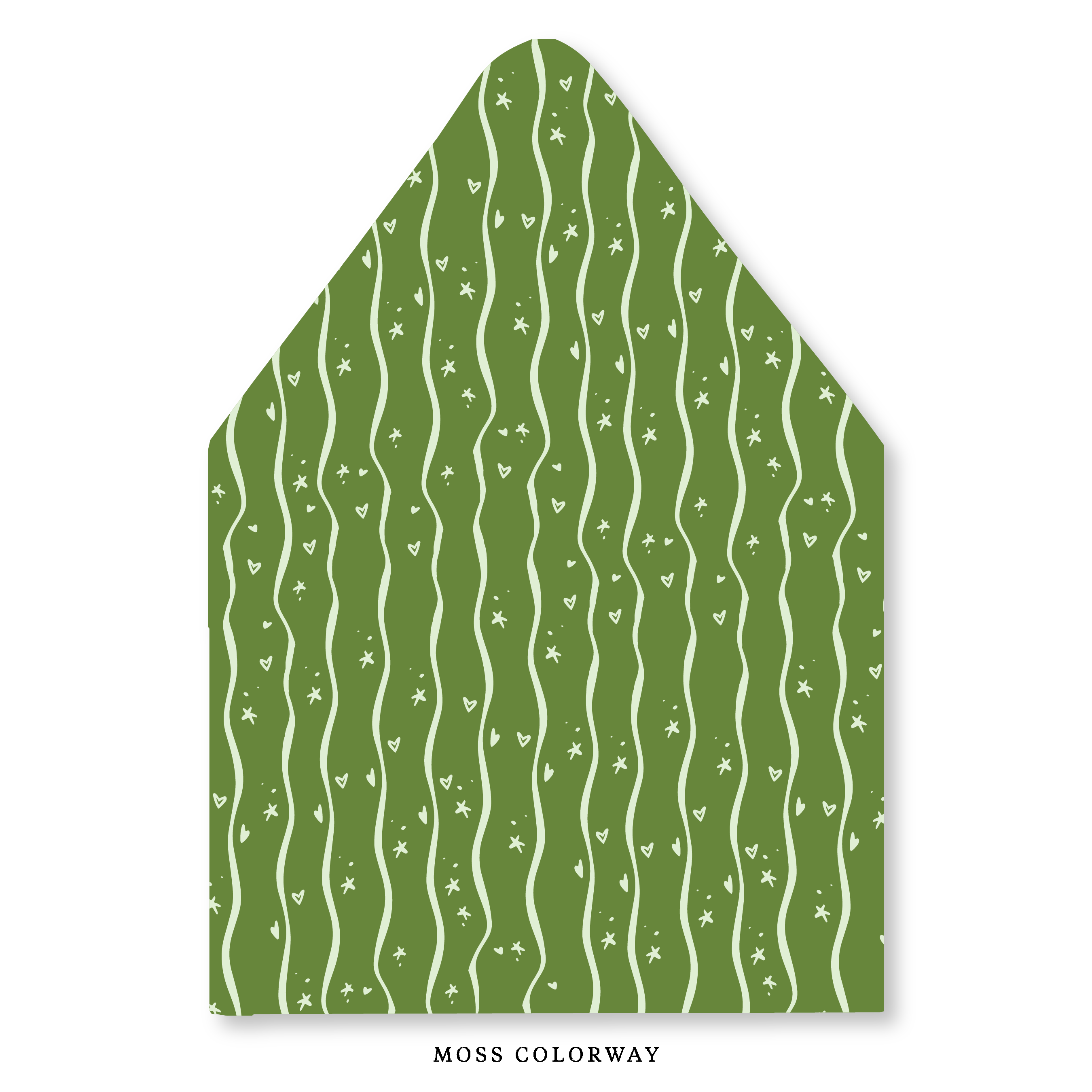 Wavy Stars & Hearts Stripe Envelope Liner