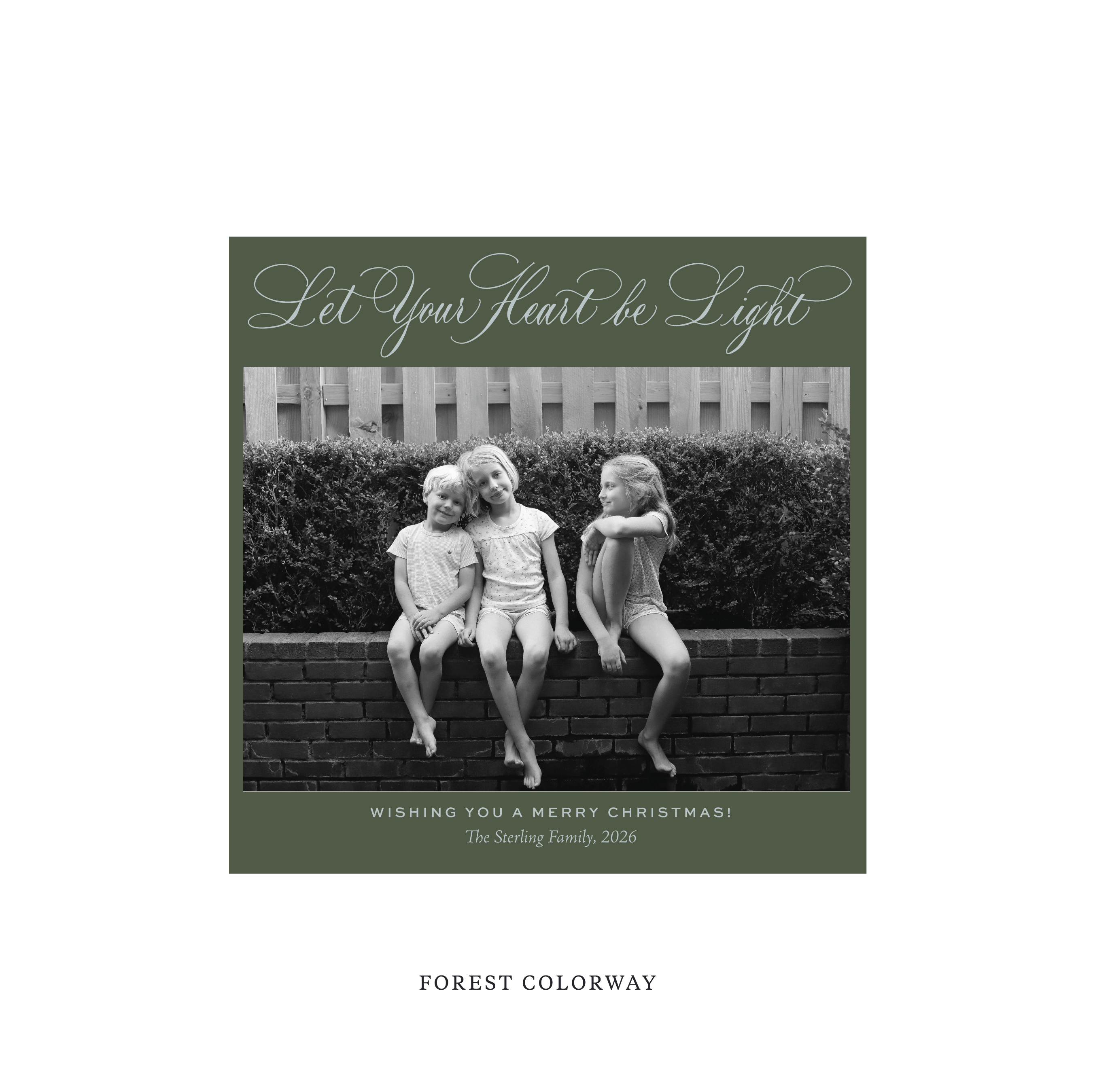 Sterling Classic Flat Print Holiday Card, Square