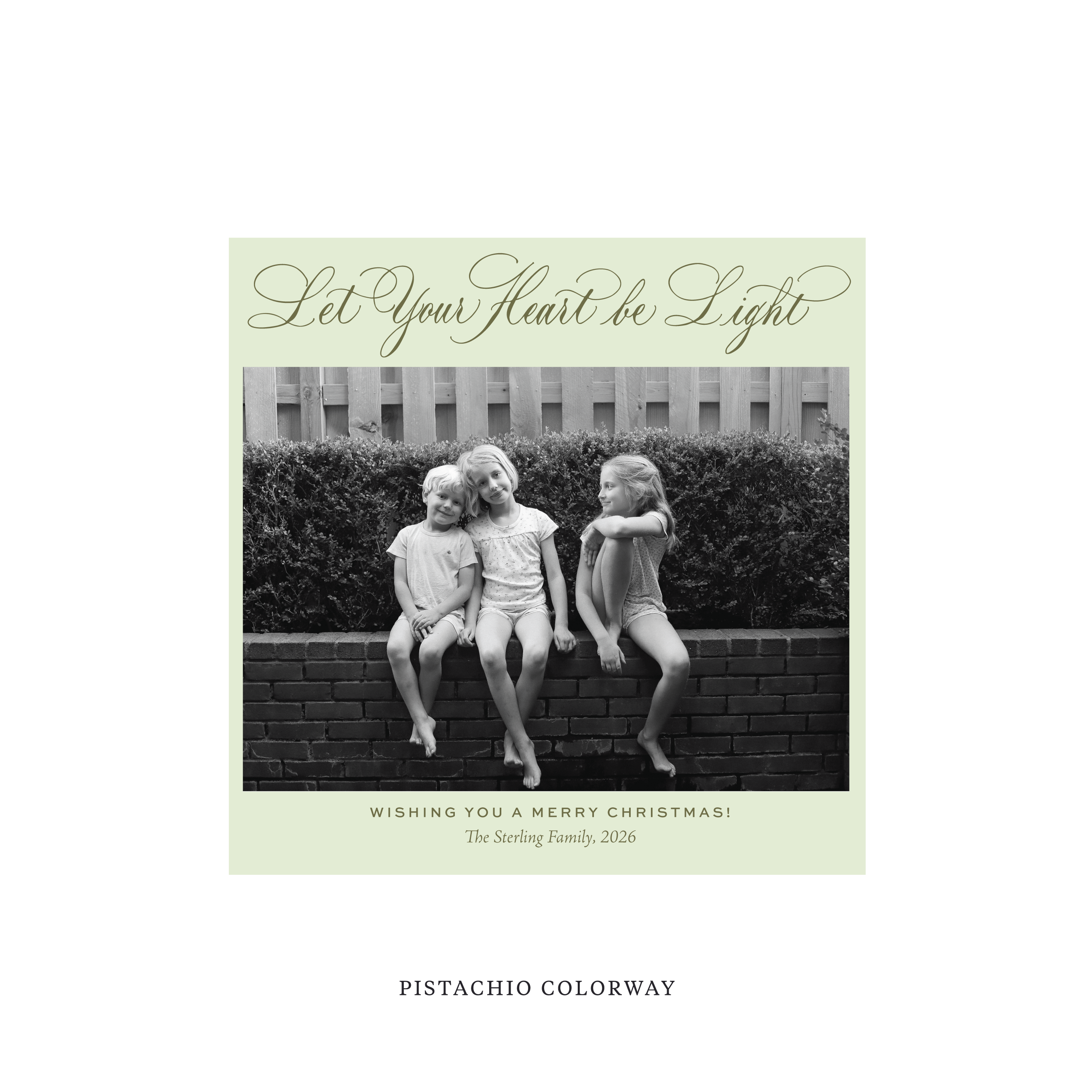 Sterling Classic Flat Print Holiday Card, Square