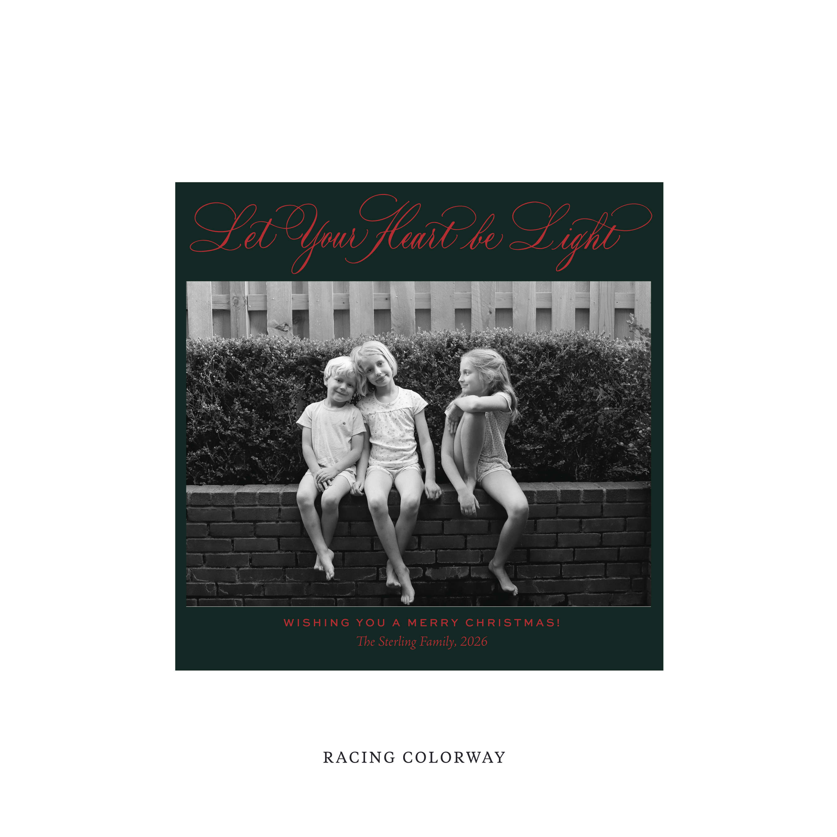 Sterling Classic Flat Print Holiday Card, Square