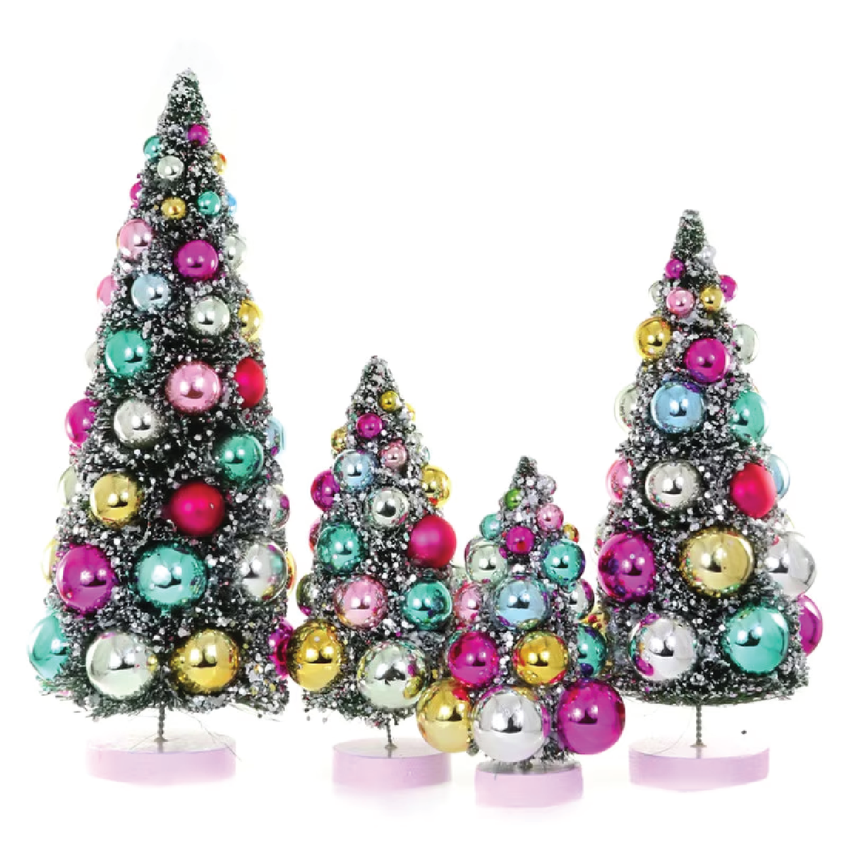 Jewel Box Bottle Brush Christmas Trees