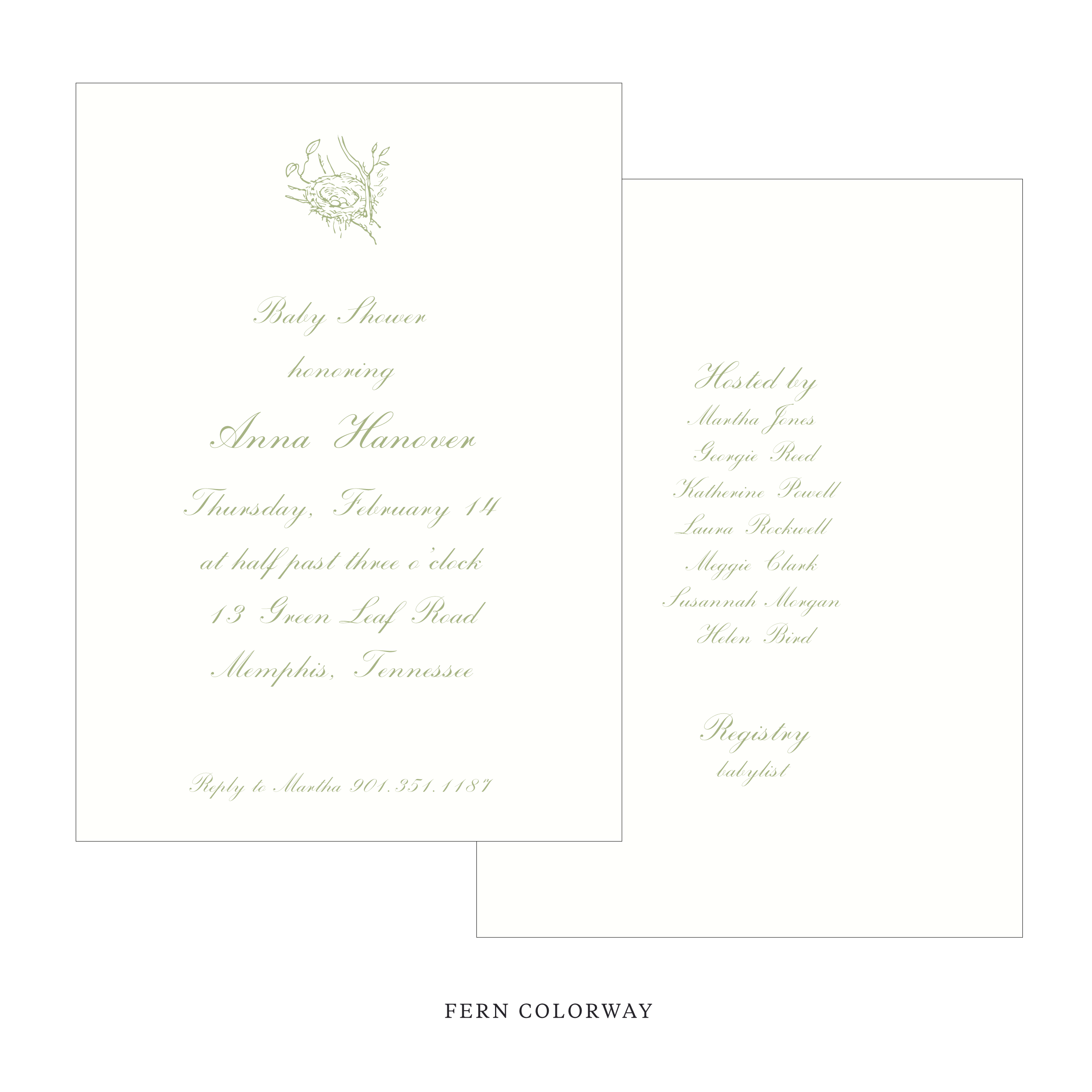 Surrey Motif Baby Shower Invitation