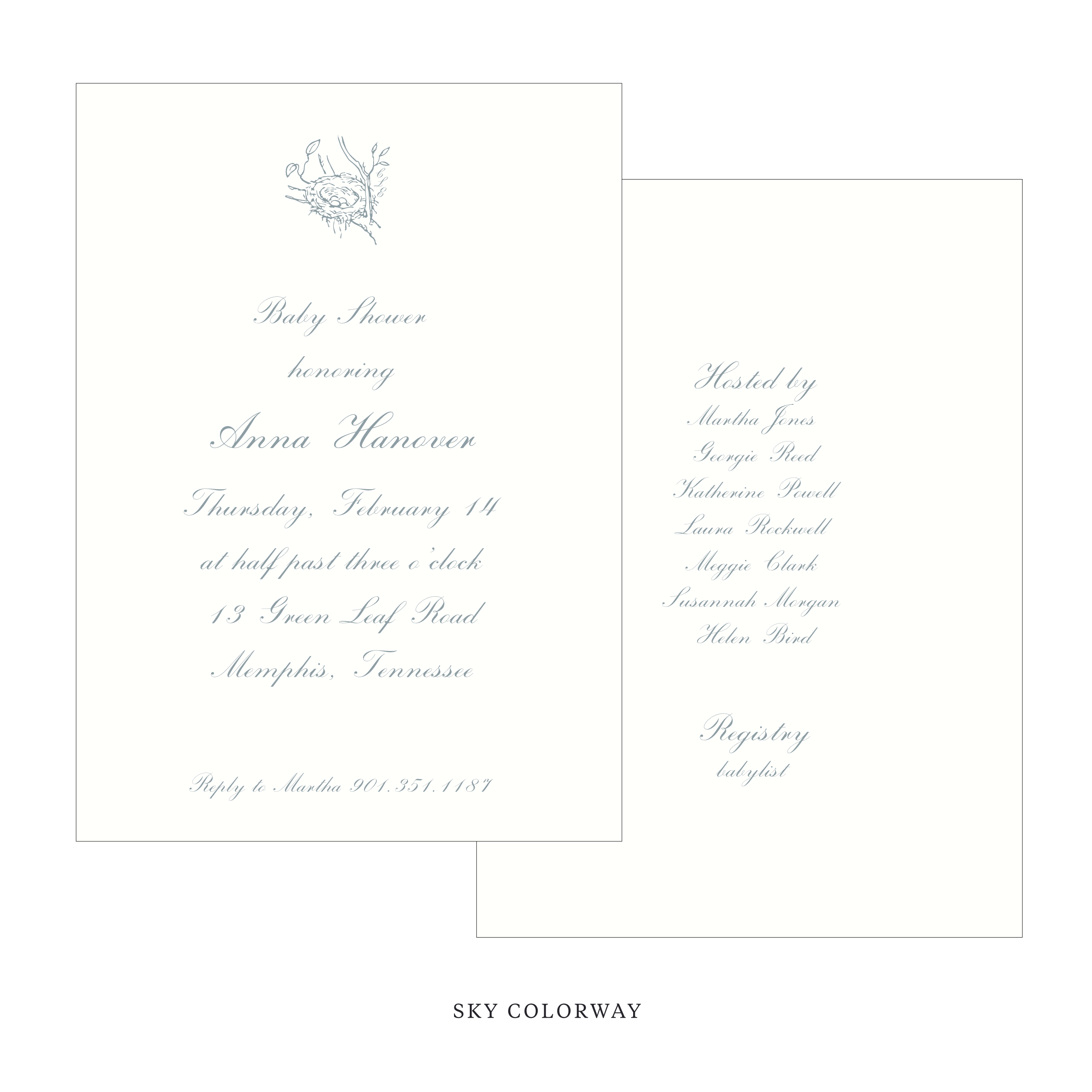 Surrey Motif Baby Shower Invitation