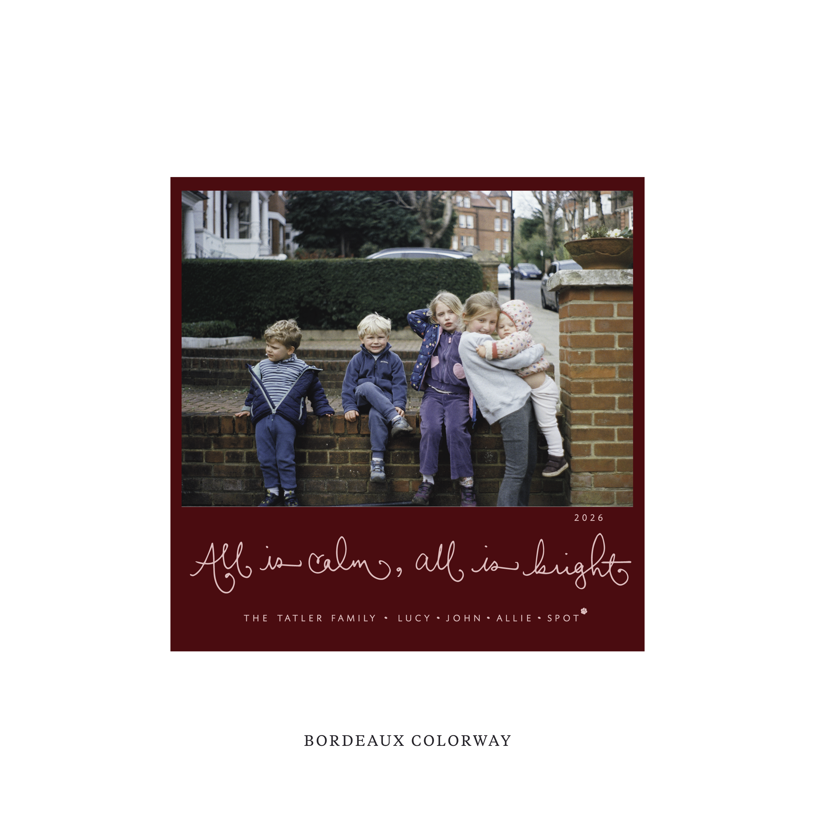 Tatler Classic Flat Print Holiday Card, Square