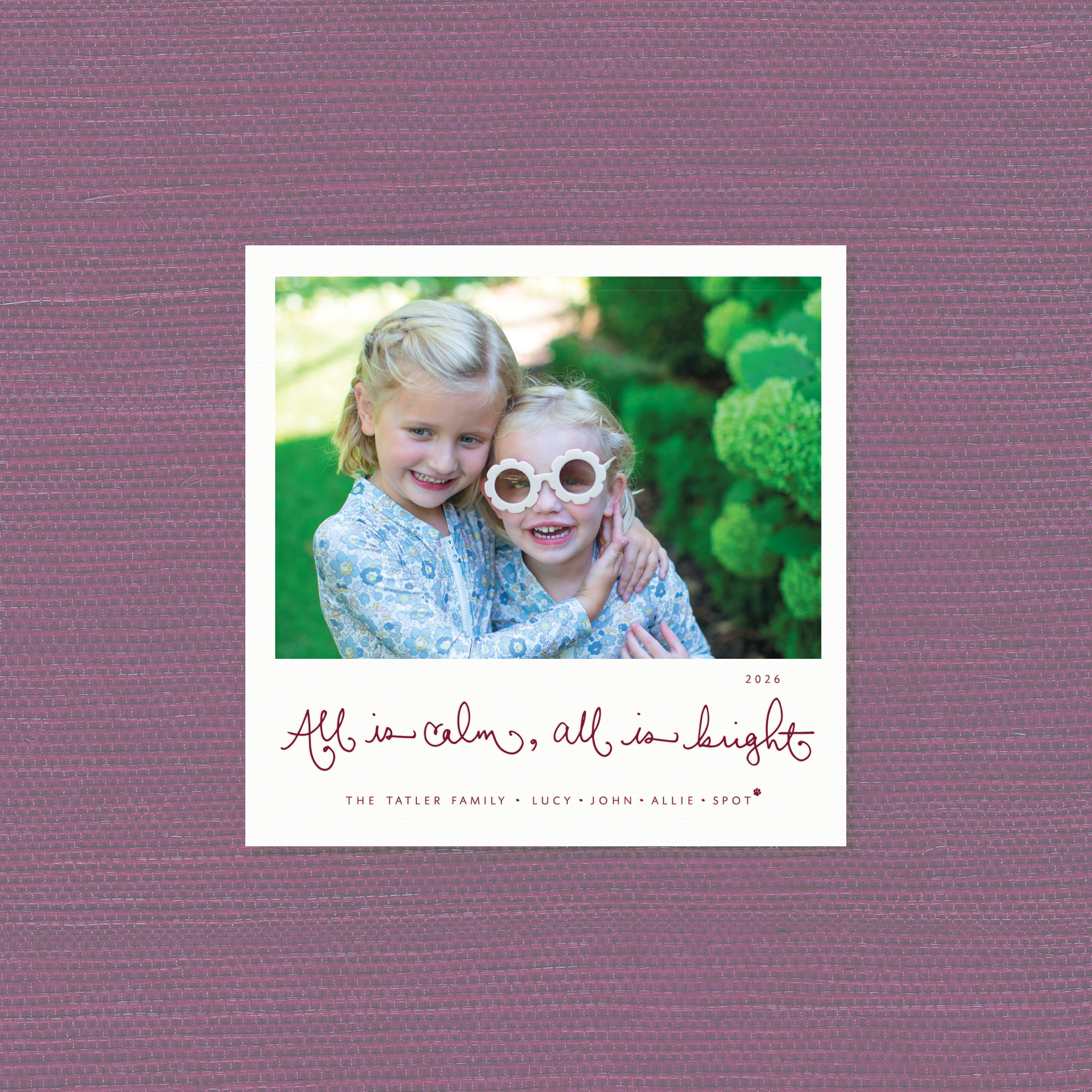 Tatler Letterpress Holiday Card, Small Square (White Paper)