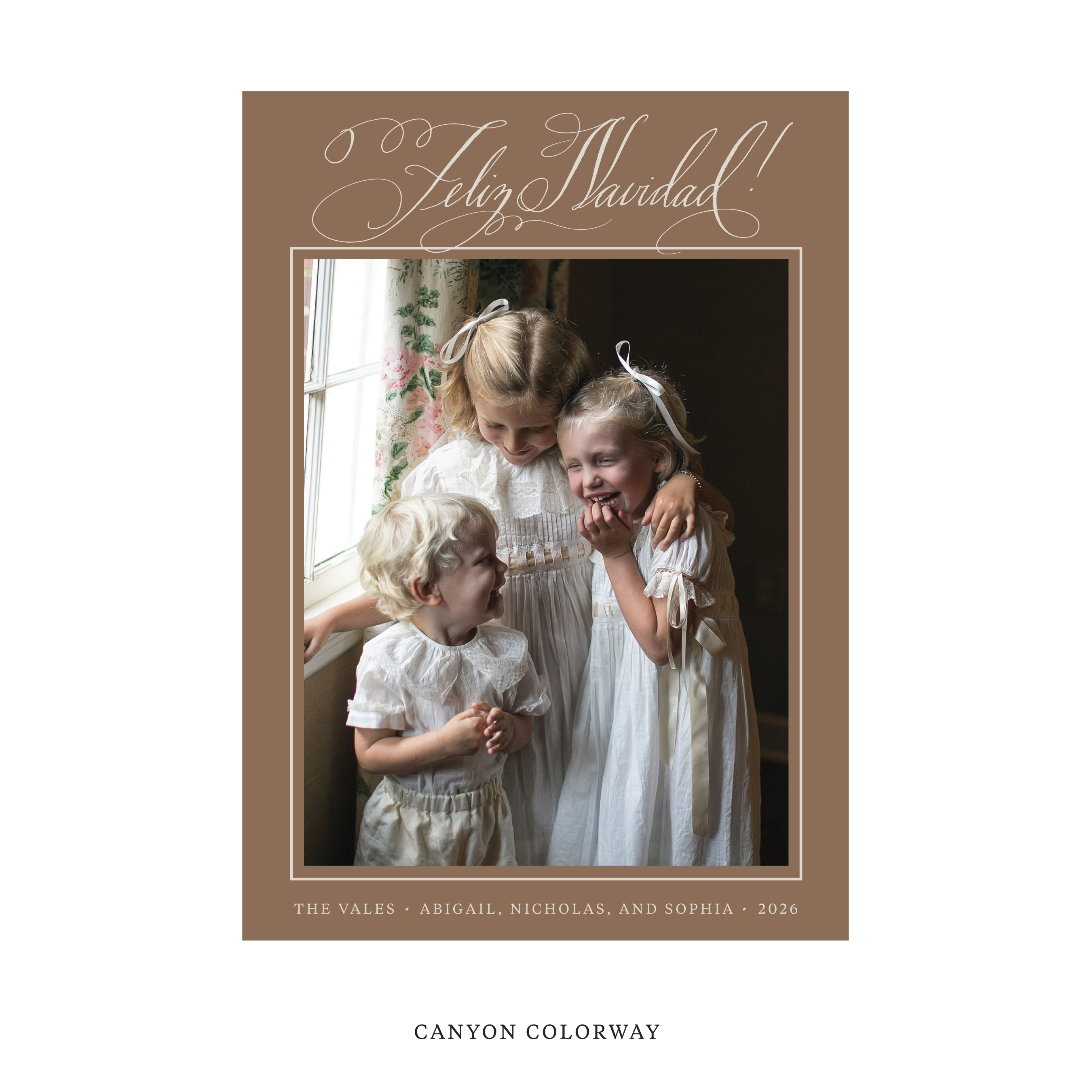 Vale Classic Flat Print Holiday Card, Large