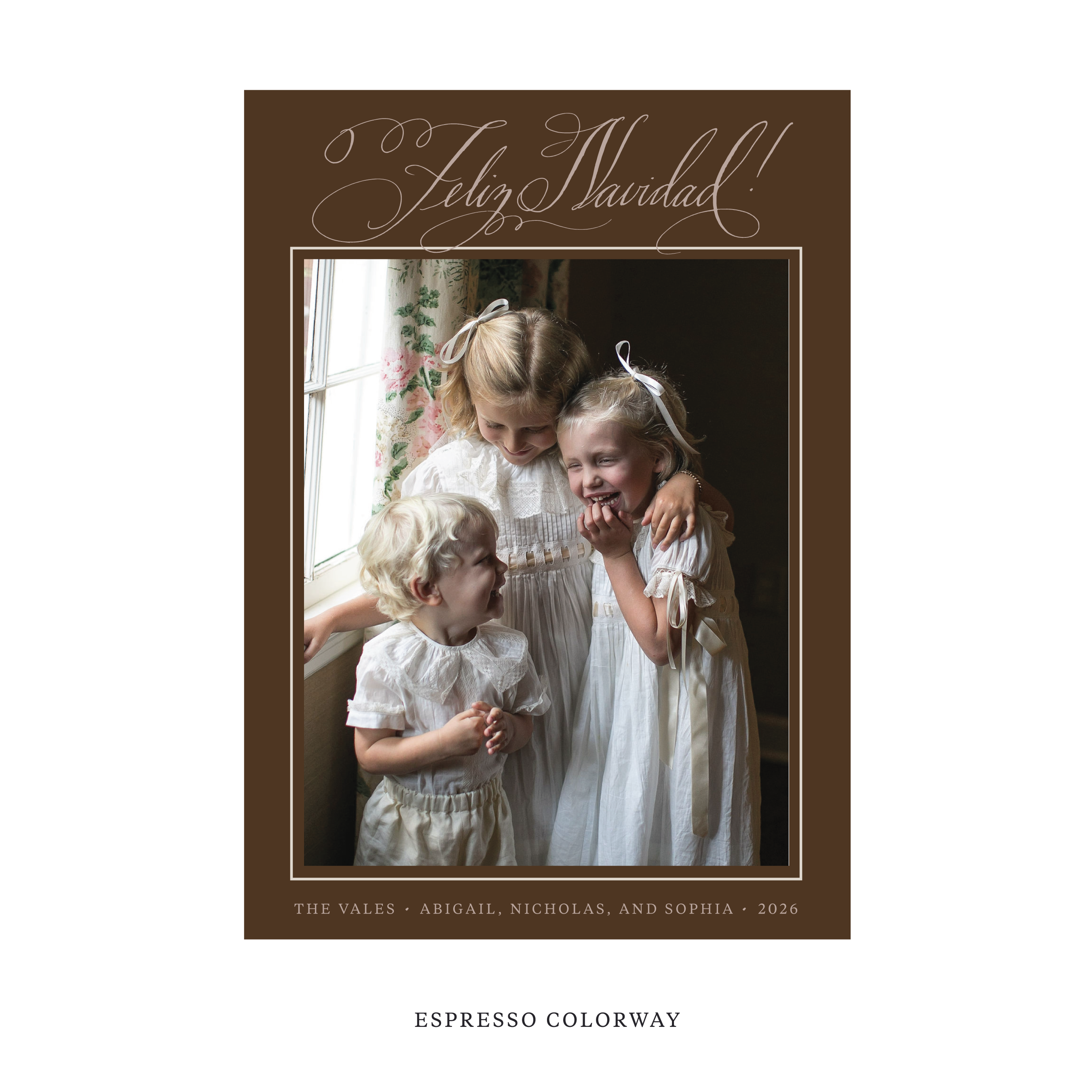 Vale Classic Flat Print Holiday Card, Large