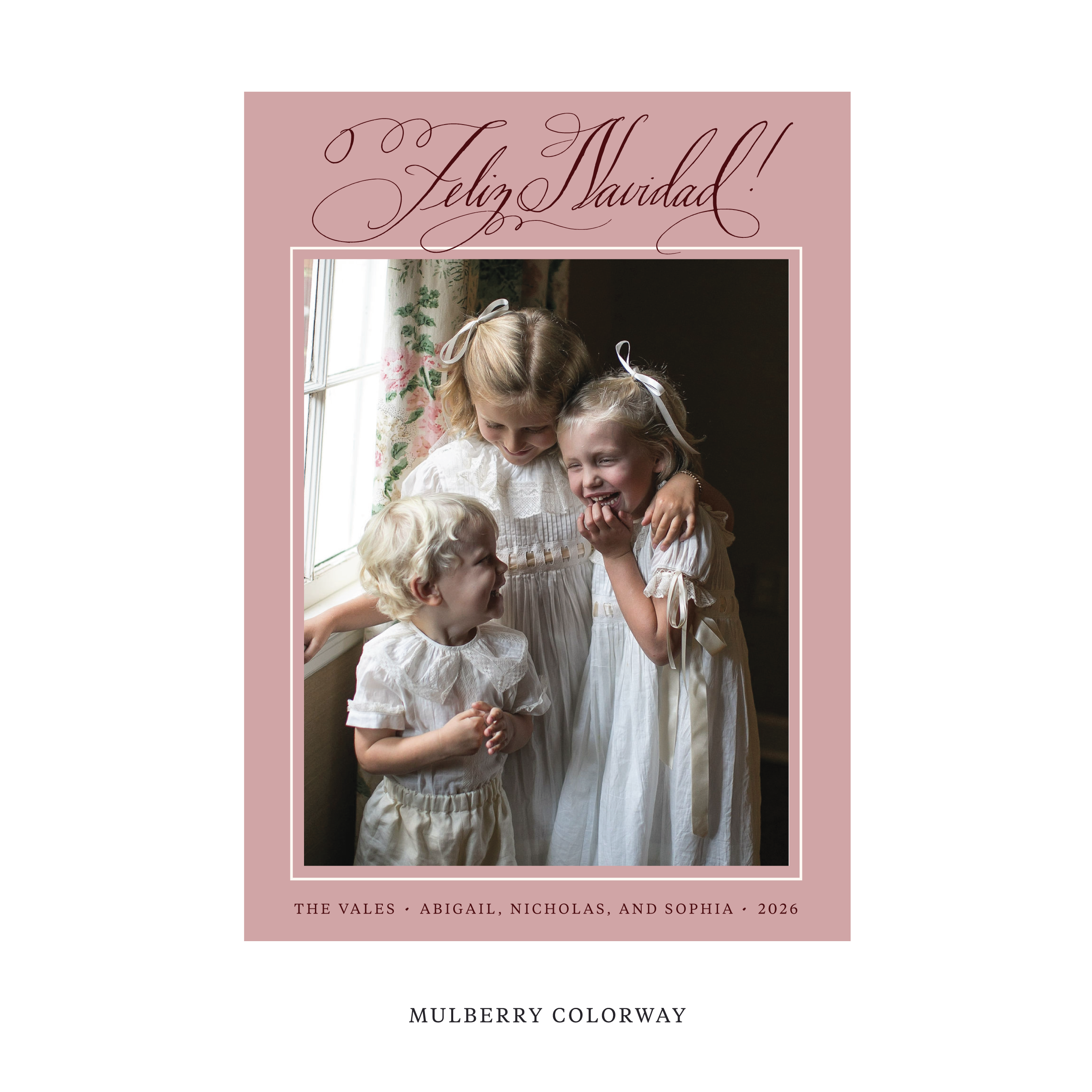 Vale Classic Flat Print Holiday Card, Large