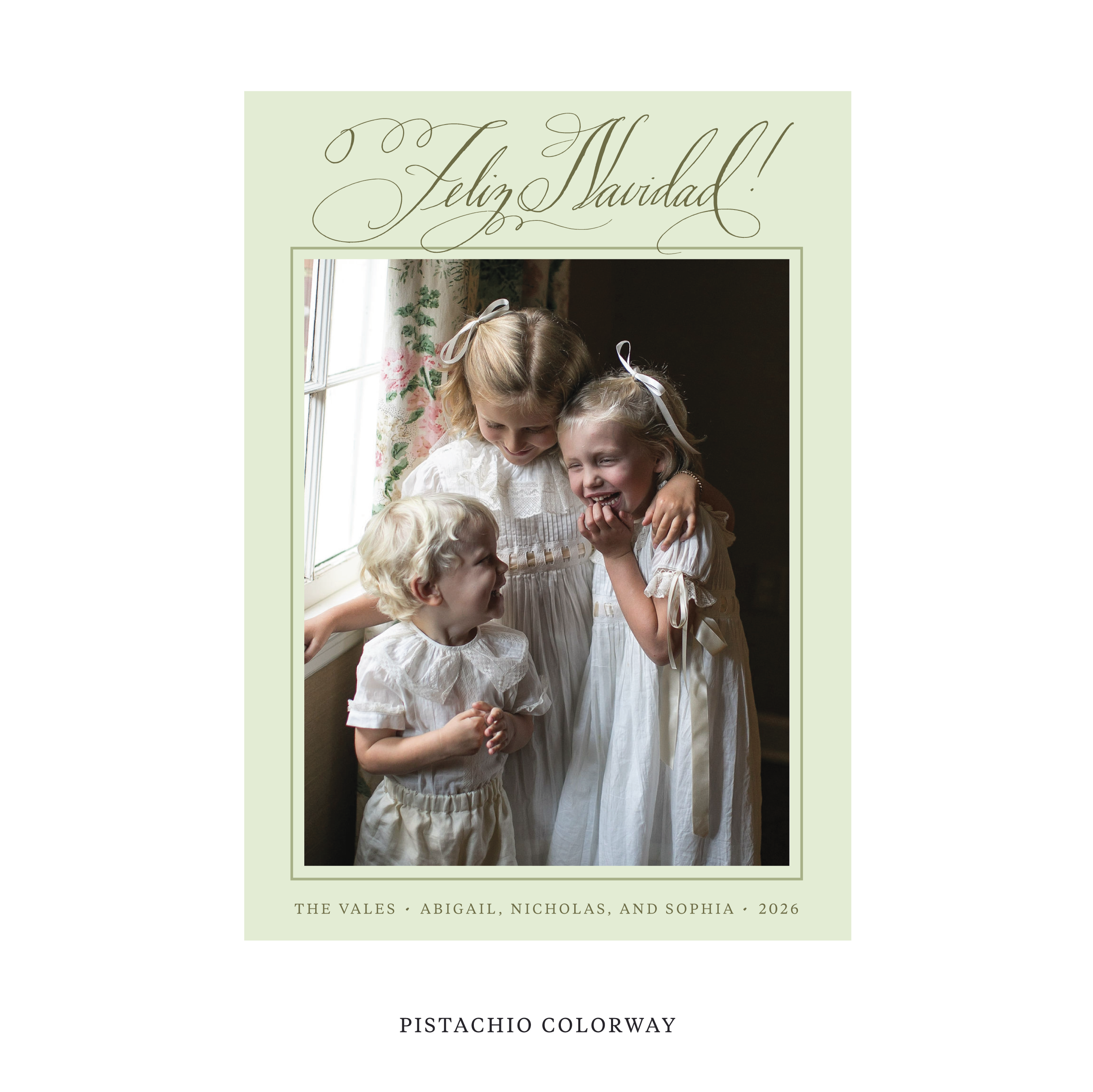 Vale Classic Flat Print Holiday Card, Large