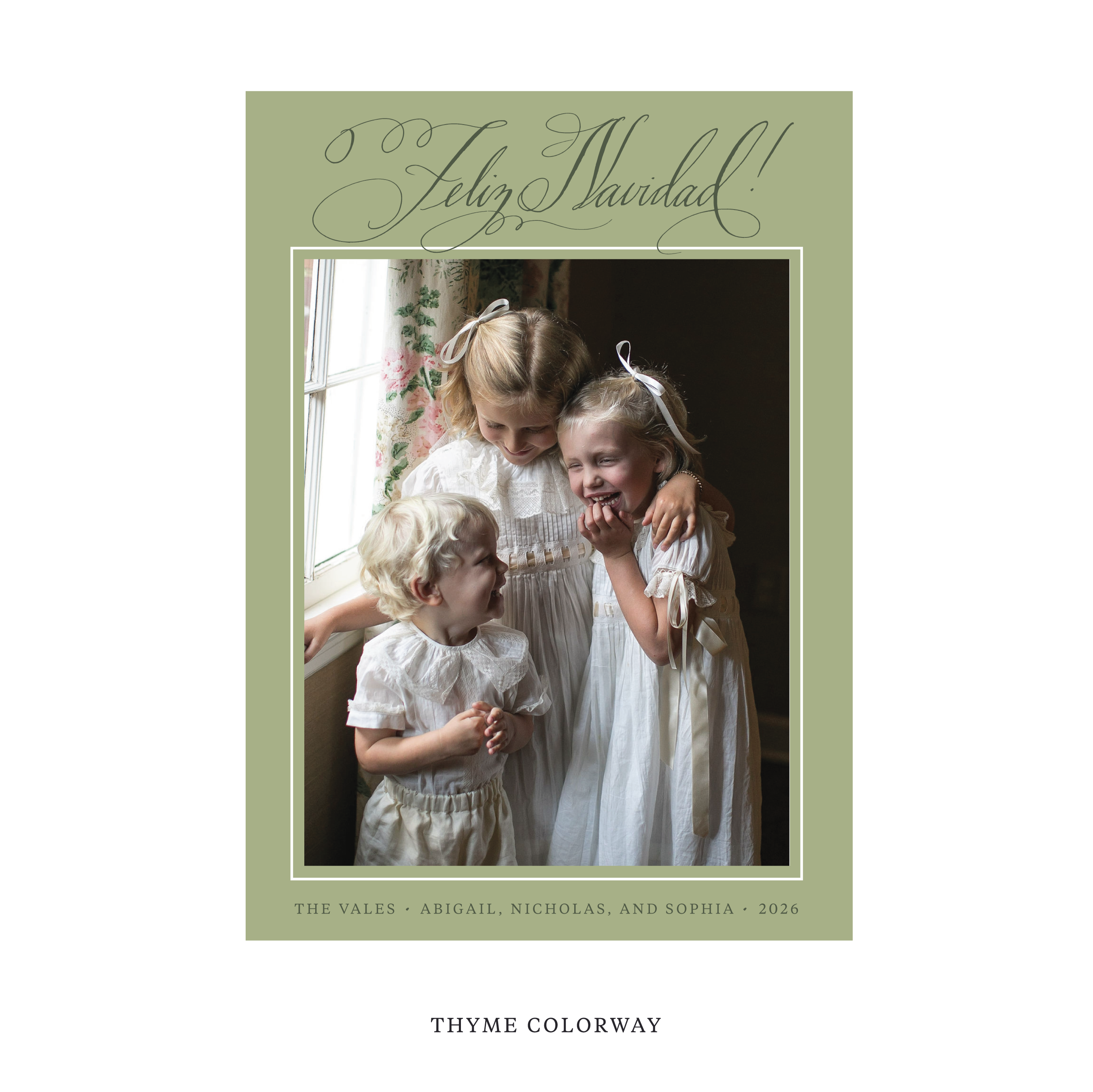 Vale Classic Flat Print Holiday Card, Large