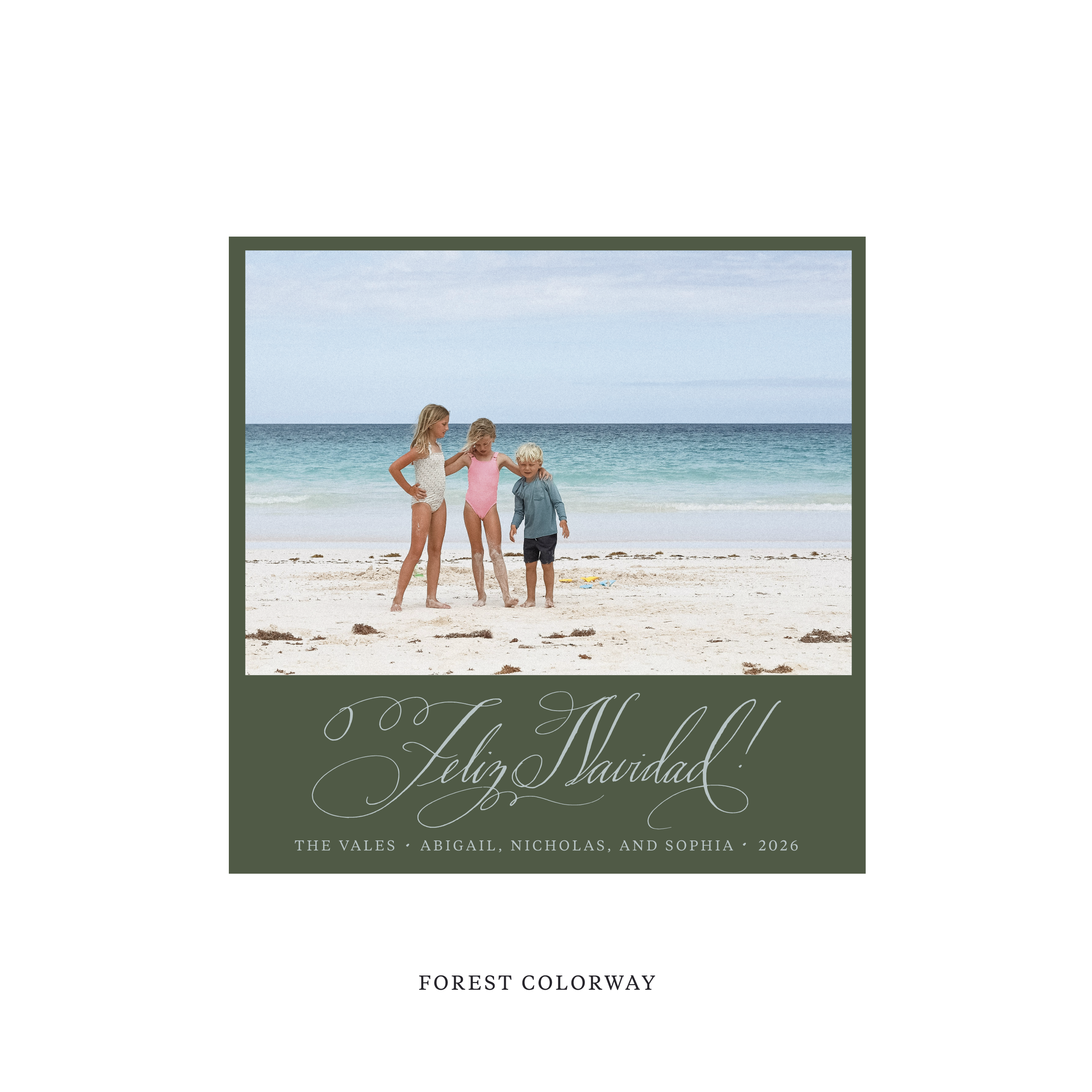 Vale Classic Flat Print Holiday Card, Square