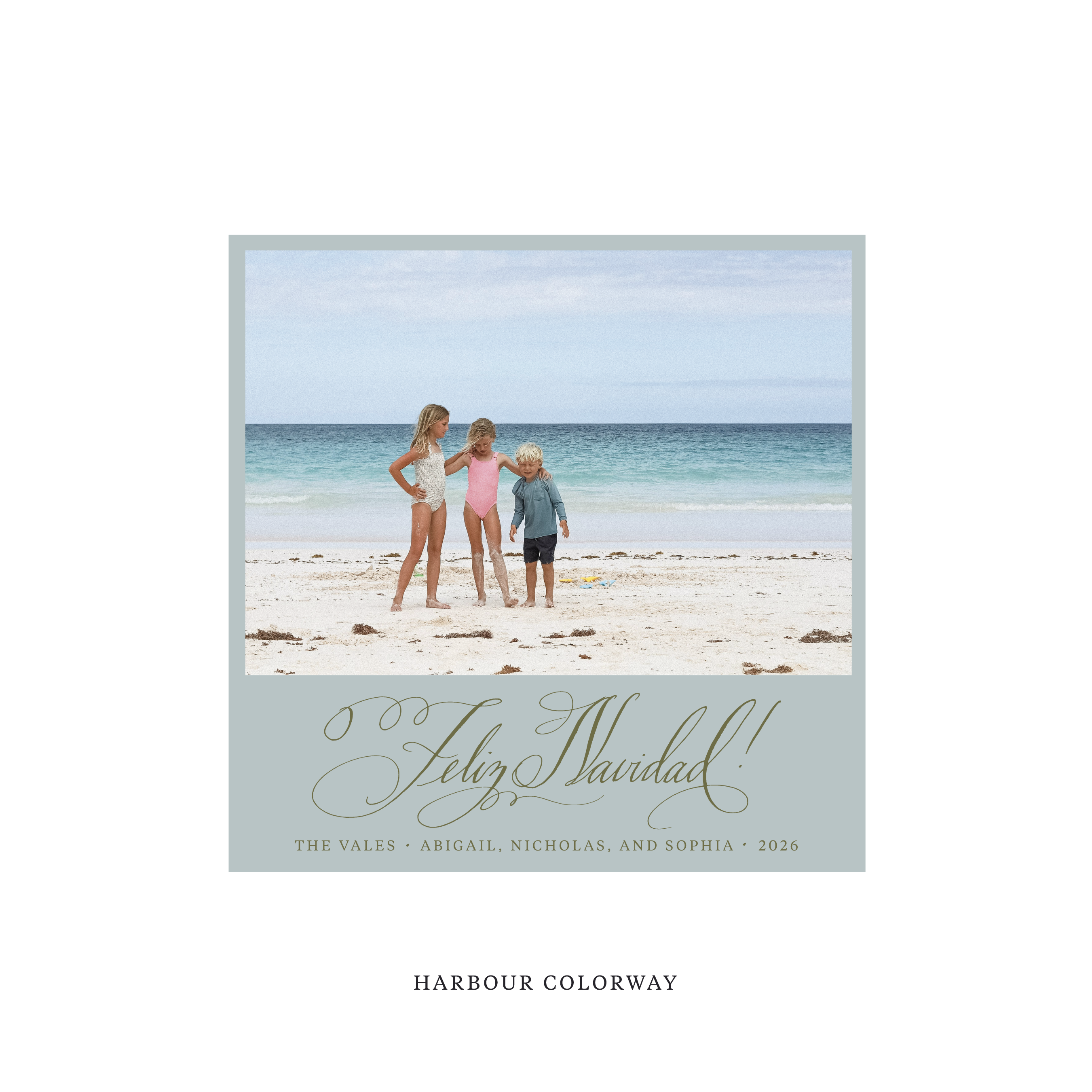 Vale Classic Flat Print Holiday Card, Square