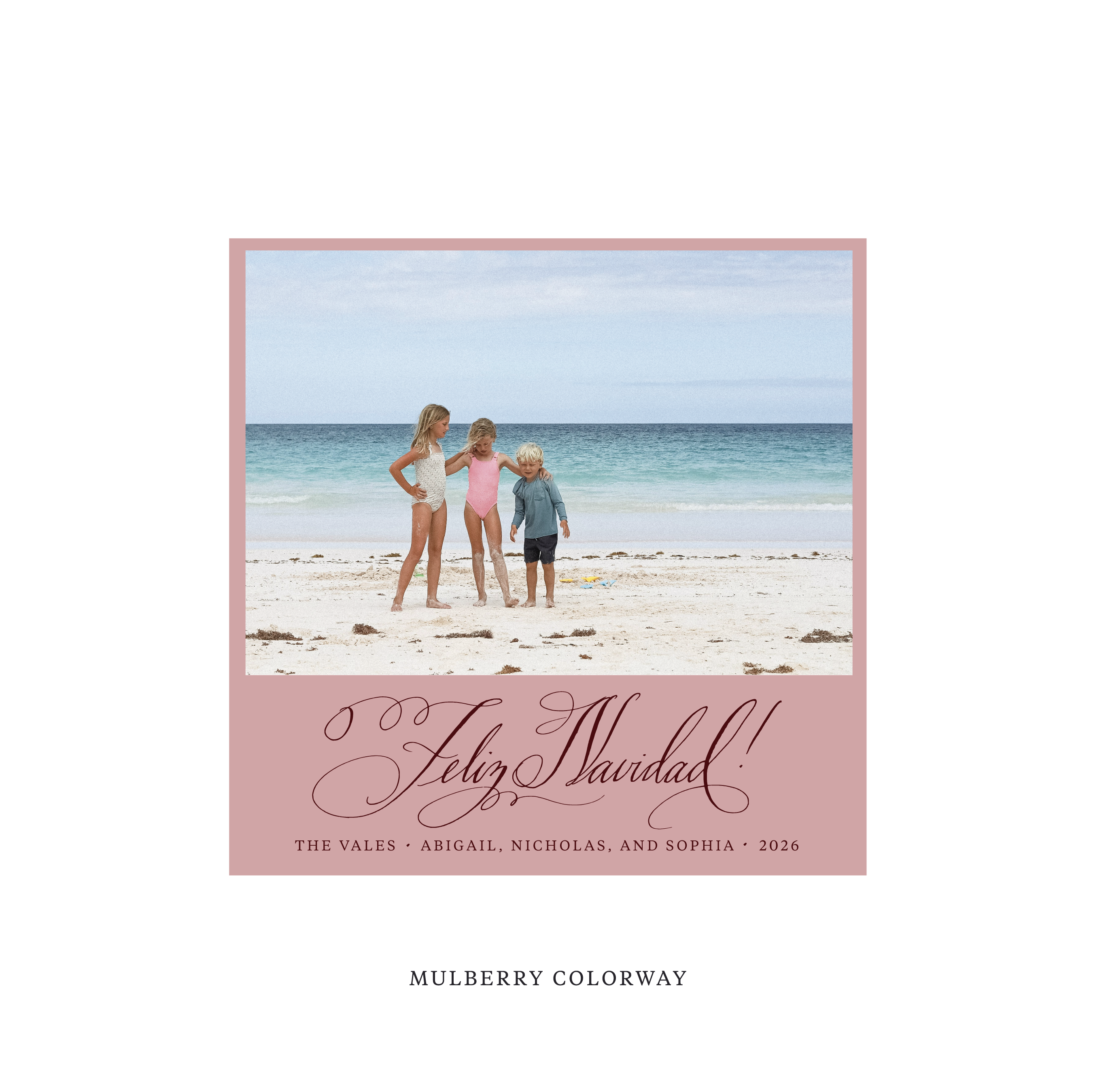 Vale Classic Flat Print Holiday Card, Square