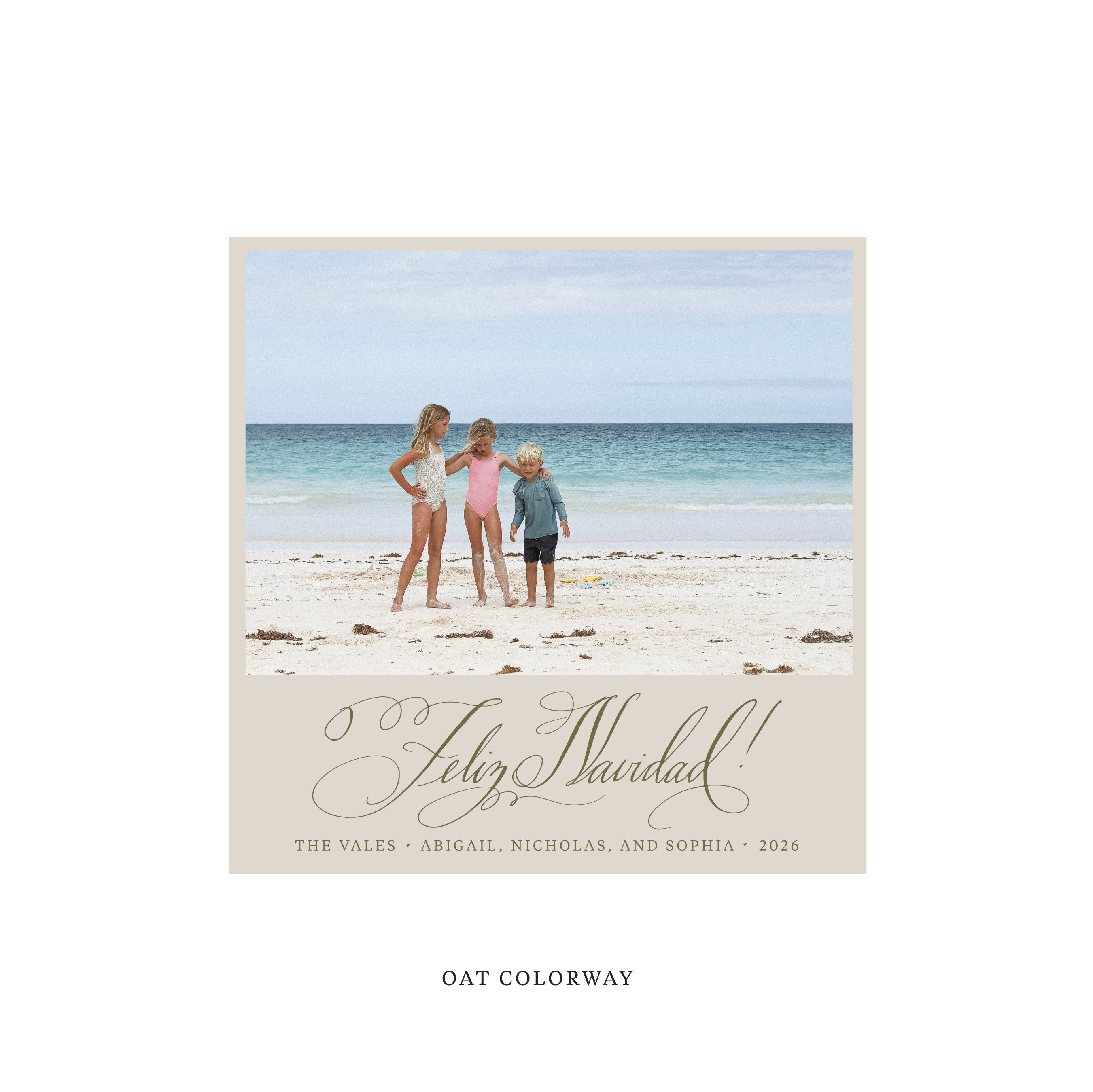 Vale Classic Flat Print Holiday Card, Square