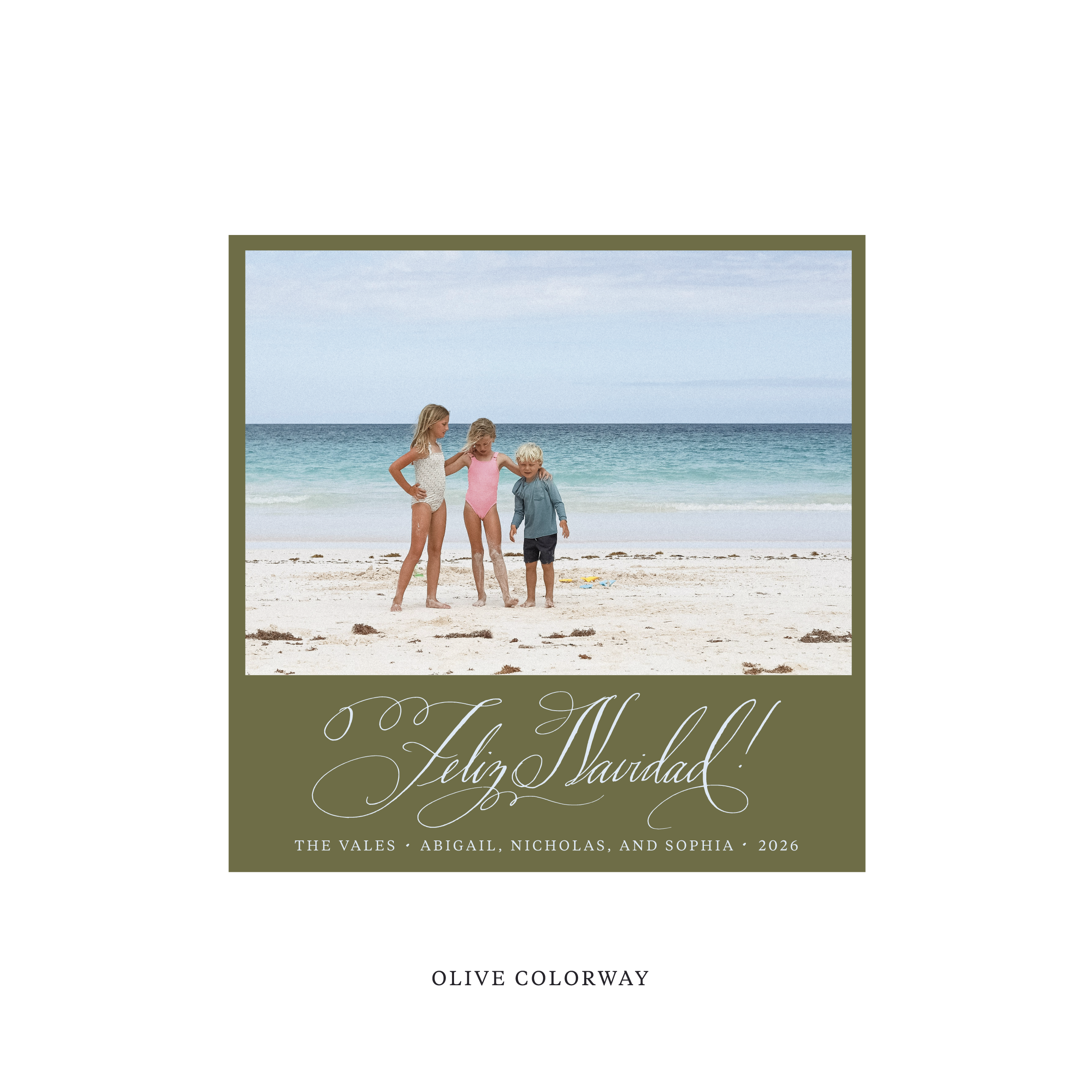 Vale Classic Flat Print Holiday Card, Square