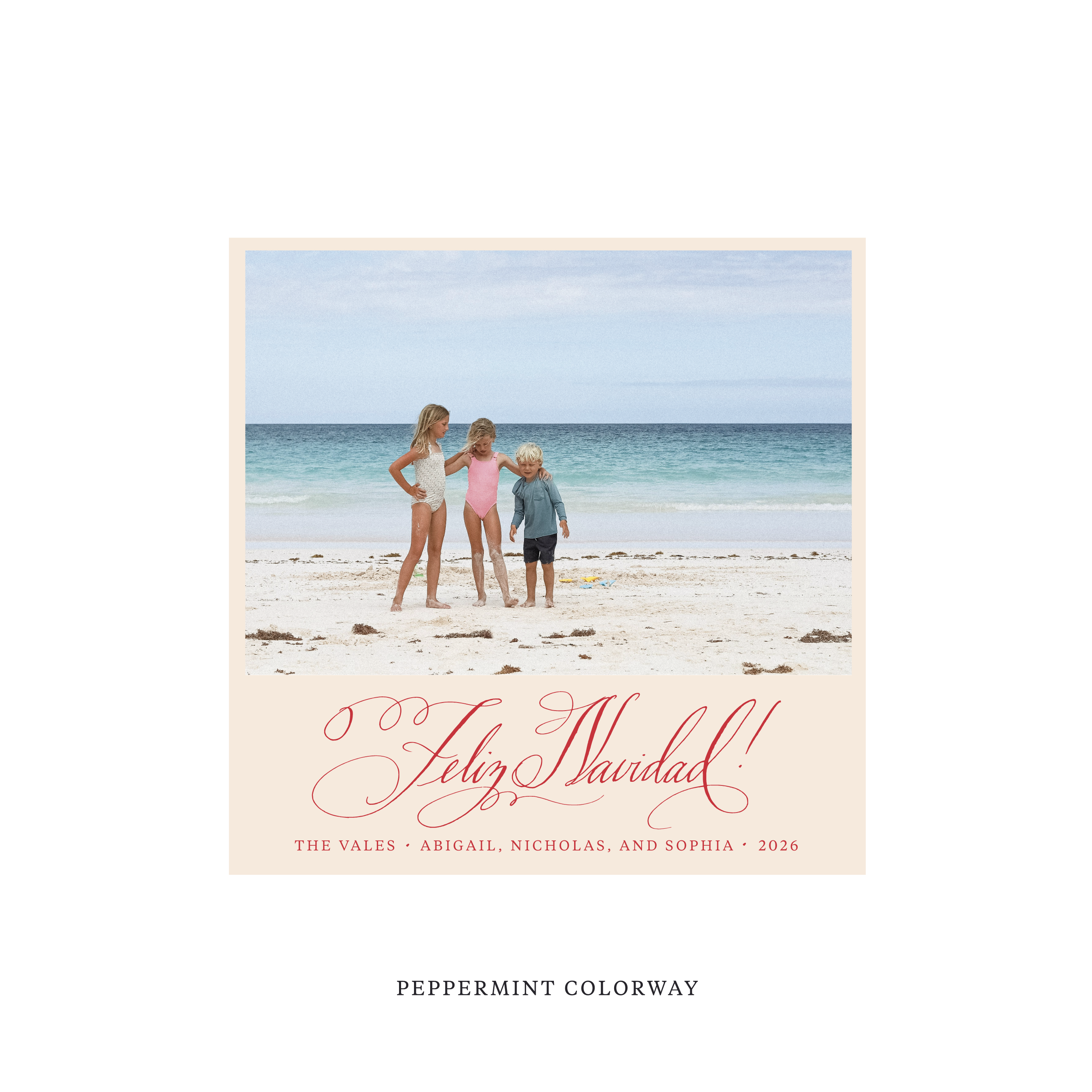 Vale Classic Flat Print Holiday Card, Square