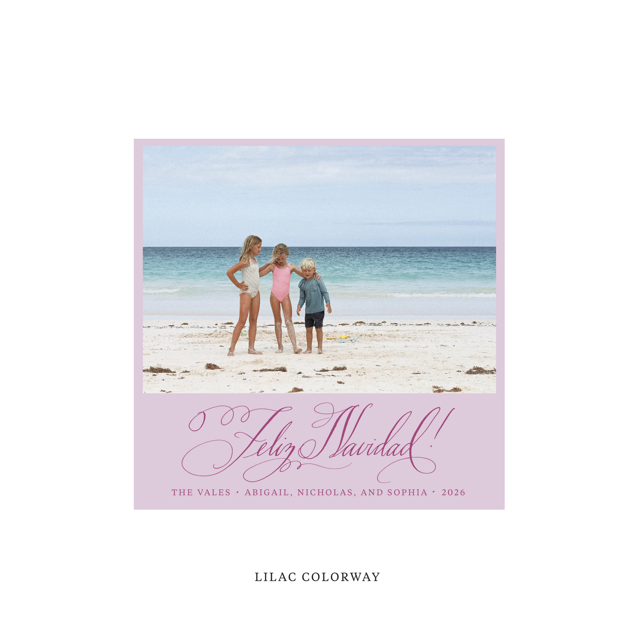 Vale Classic Flat Print Holiday Card, Square