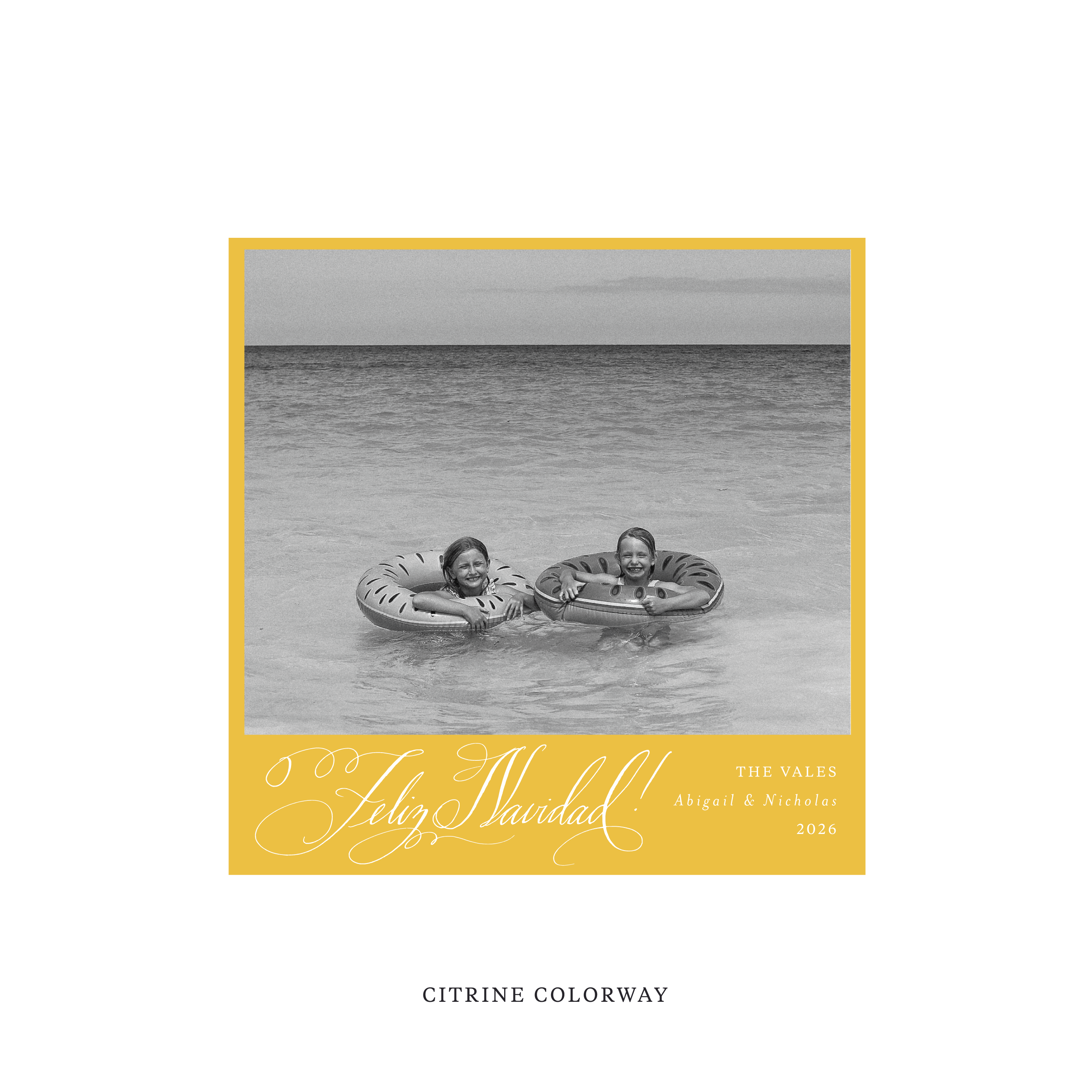 Vale Classic Flat Print Holiday Card, Square II