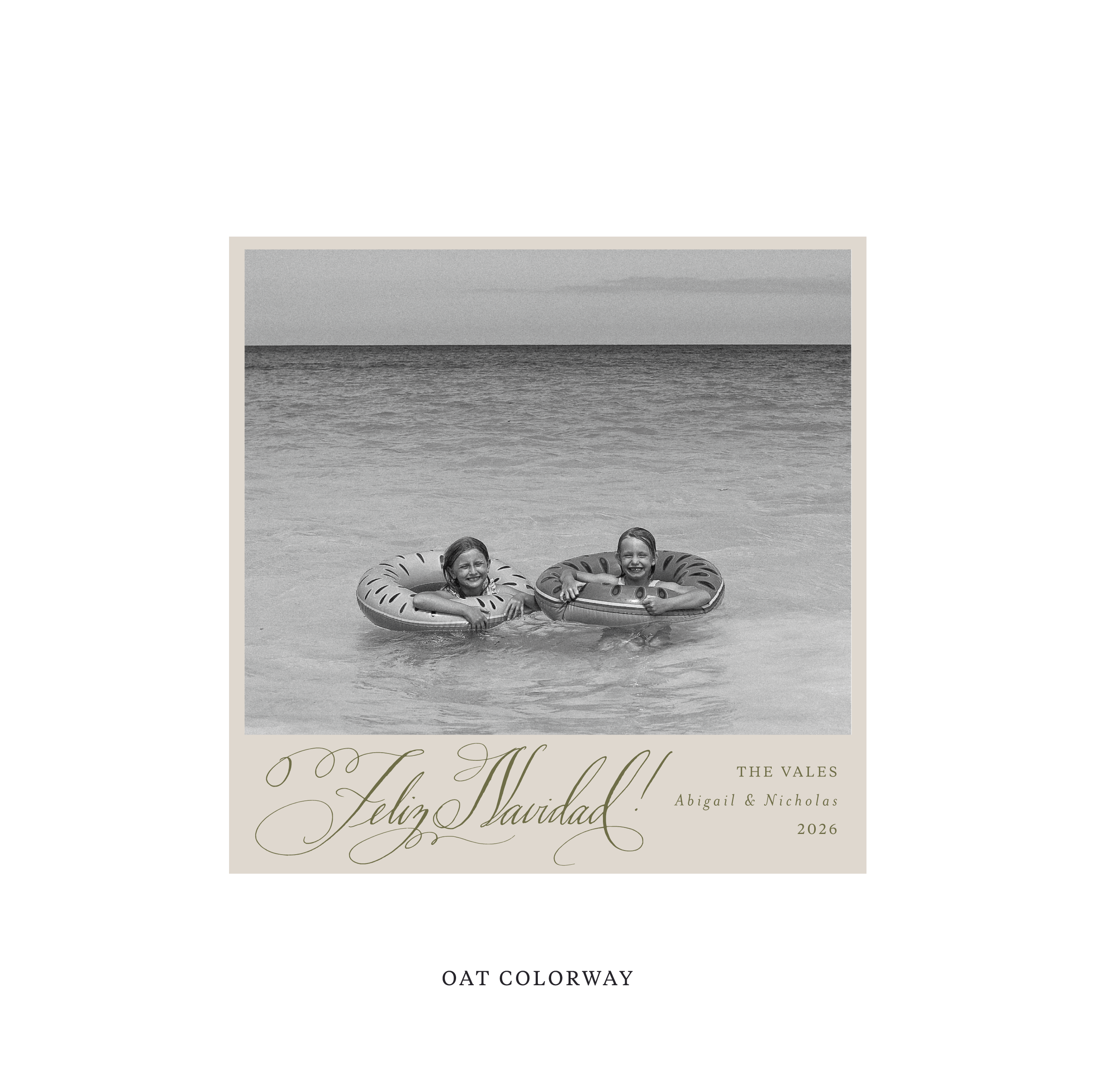 Vale Classic Flat Print Holiday Card, Square II