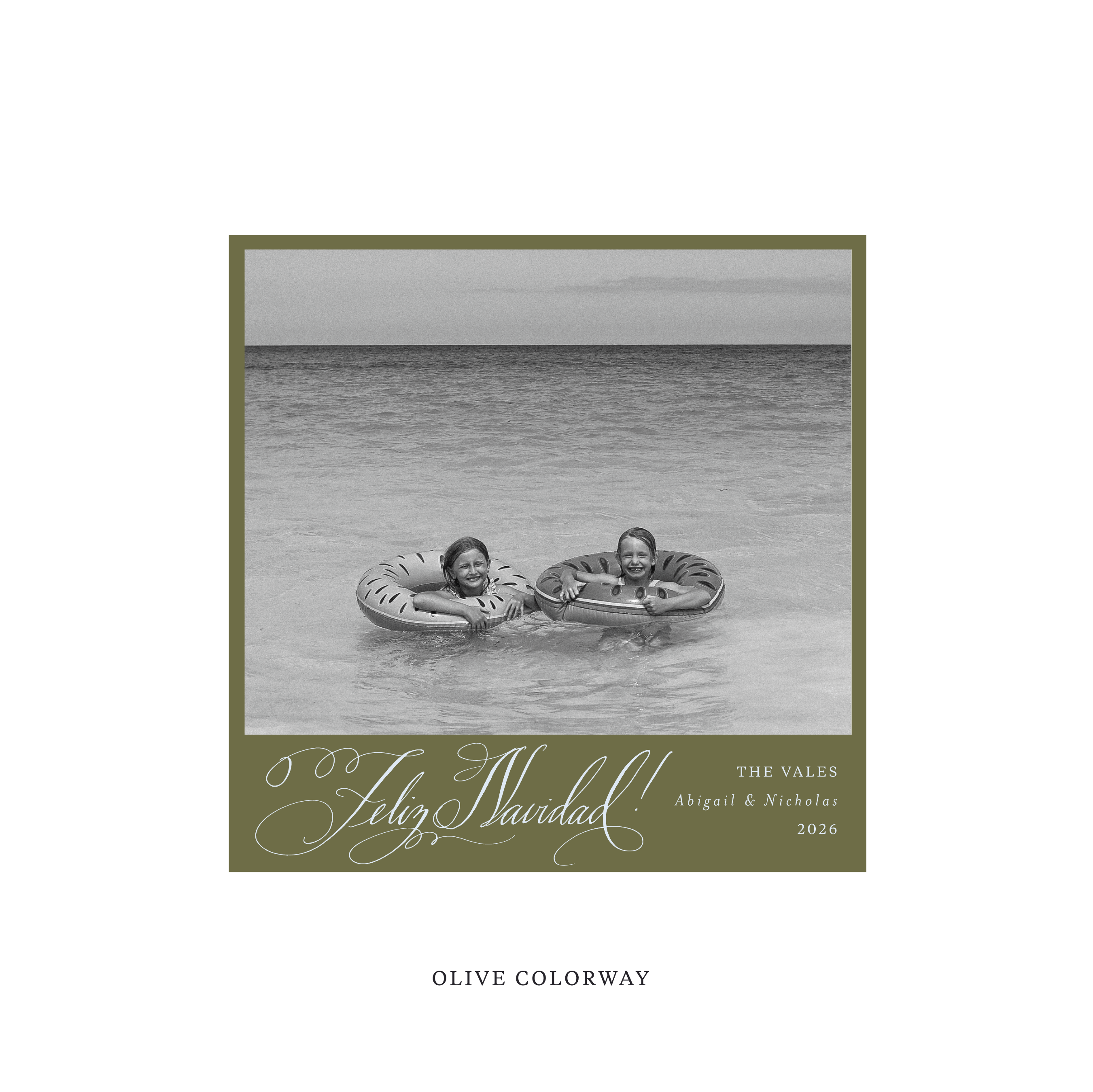 Vale Classic Flat Print Holiday Card, Square II
