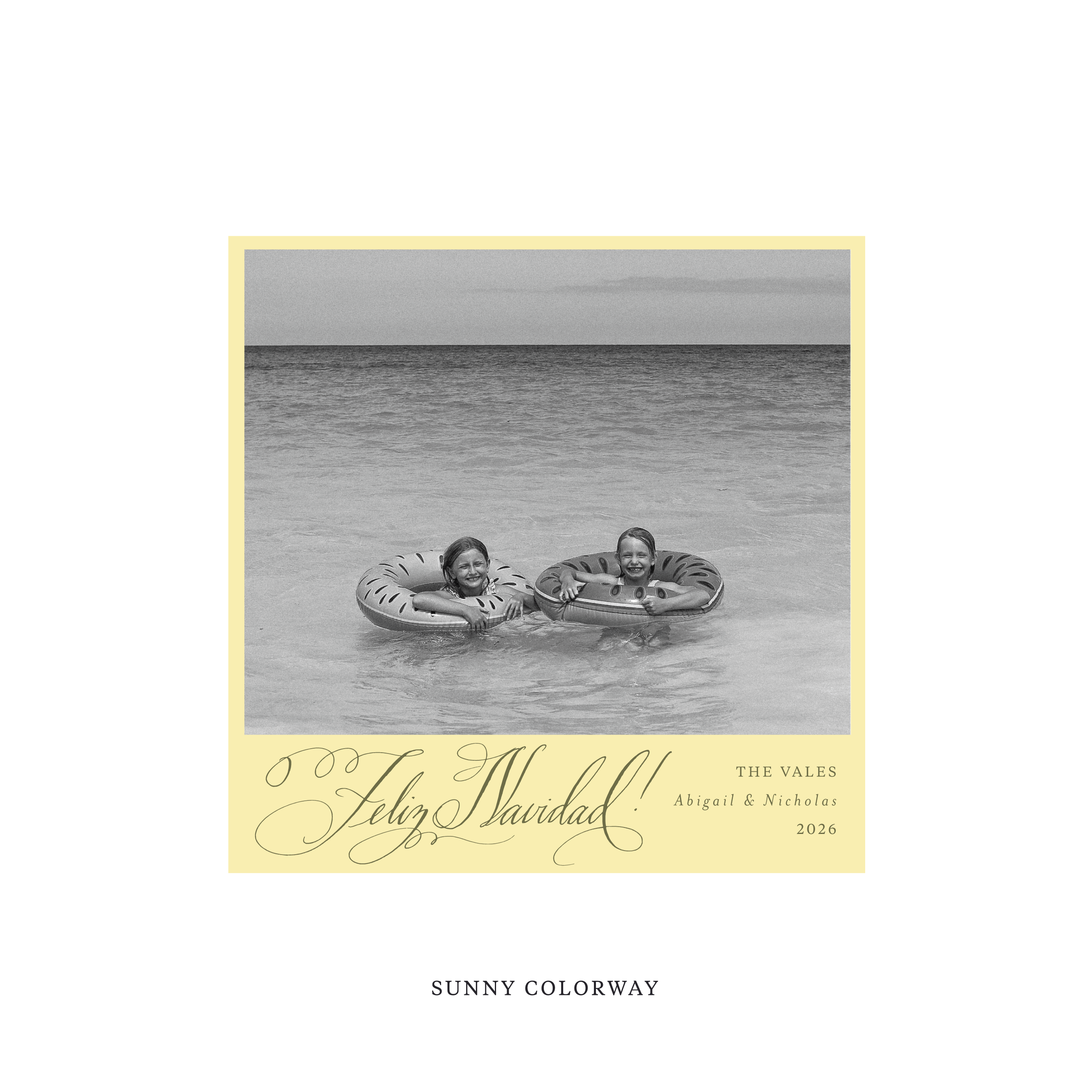 Vale Classic Flat Print Holiday Card, Square II