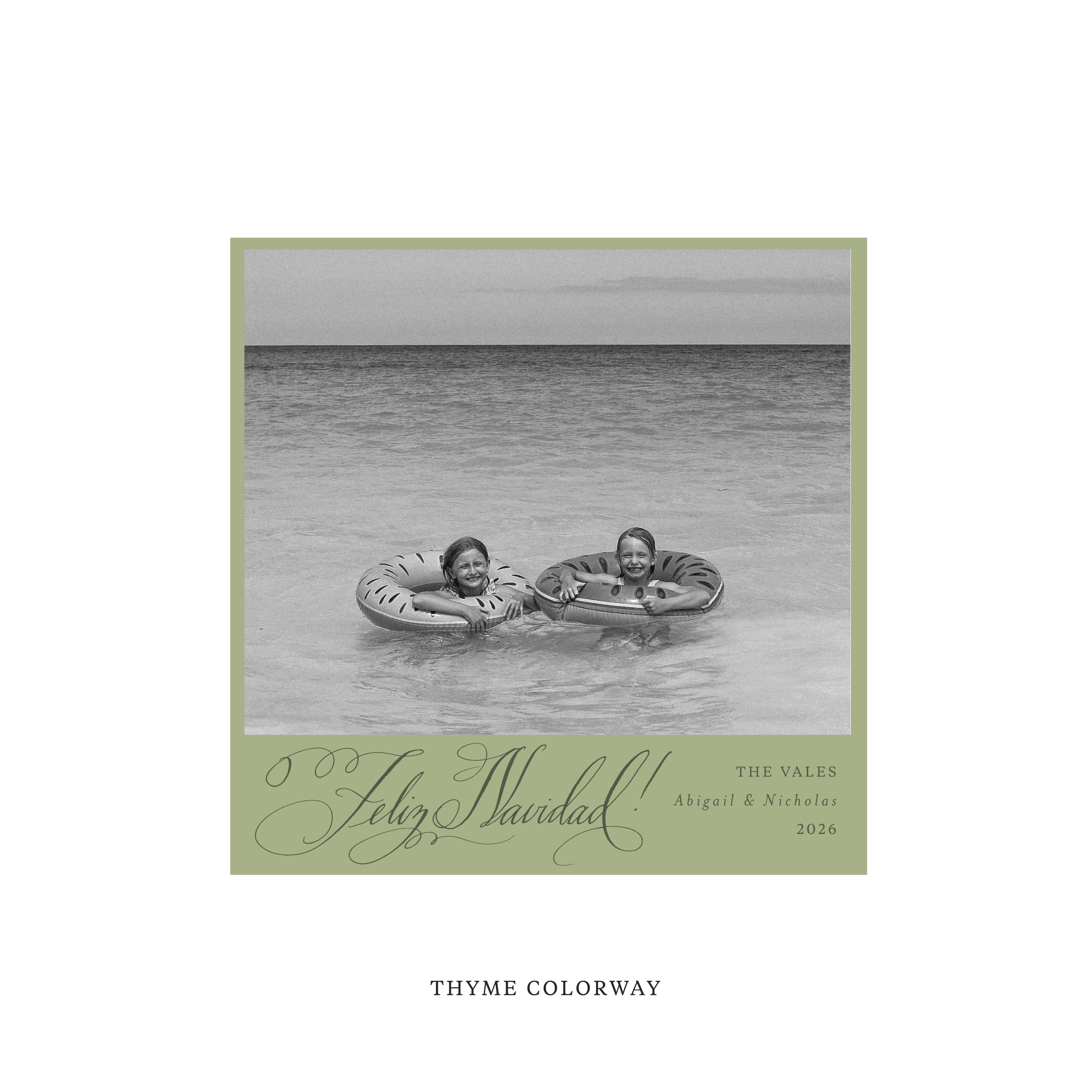 Vale Classic Flat Print Holiday Card, Square II