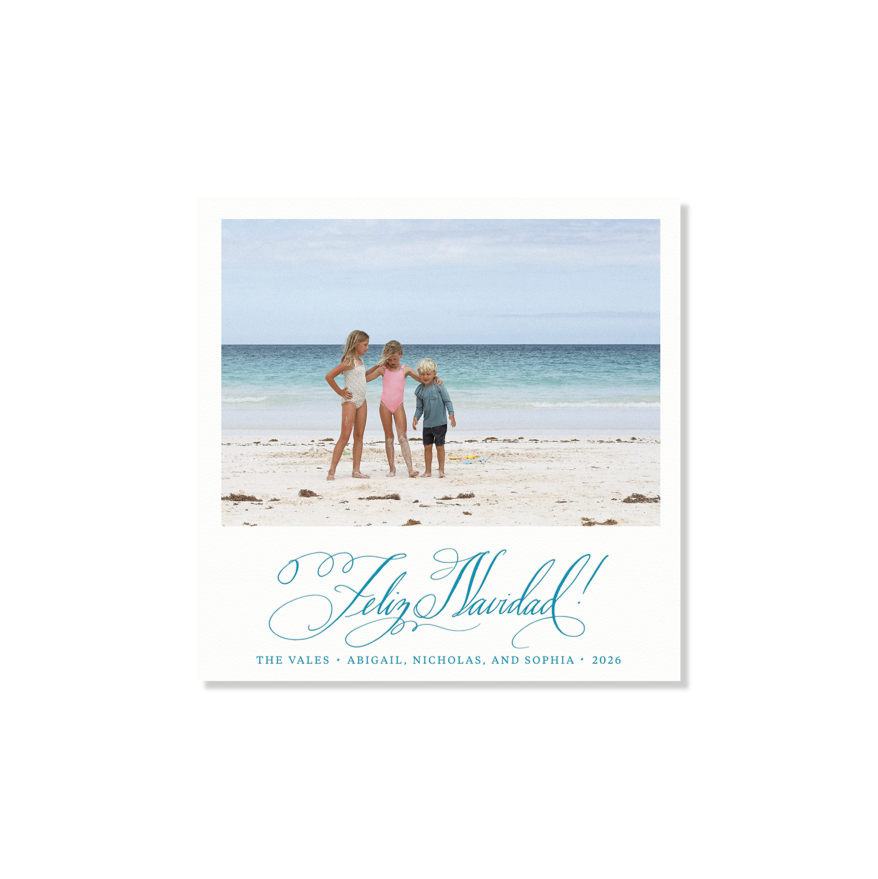 Vale Letterpress Holiday Card, Small Square (White Paper)
