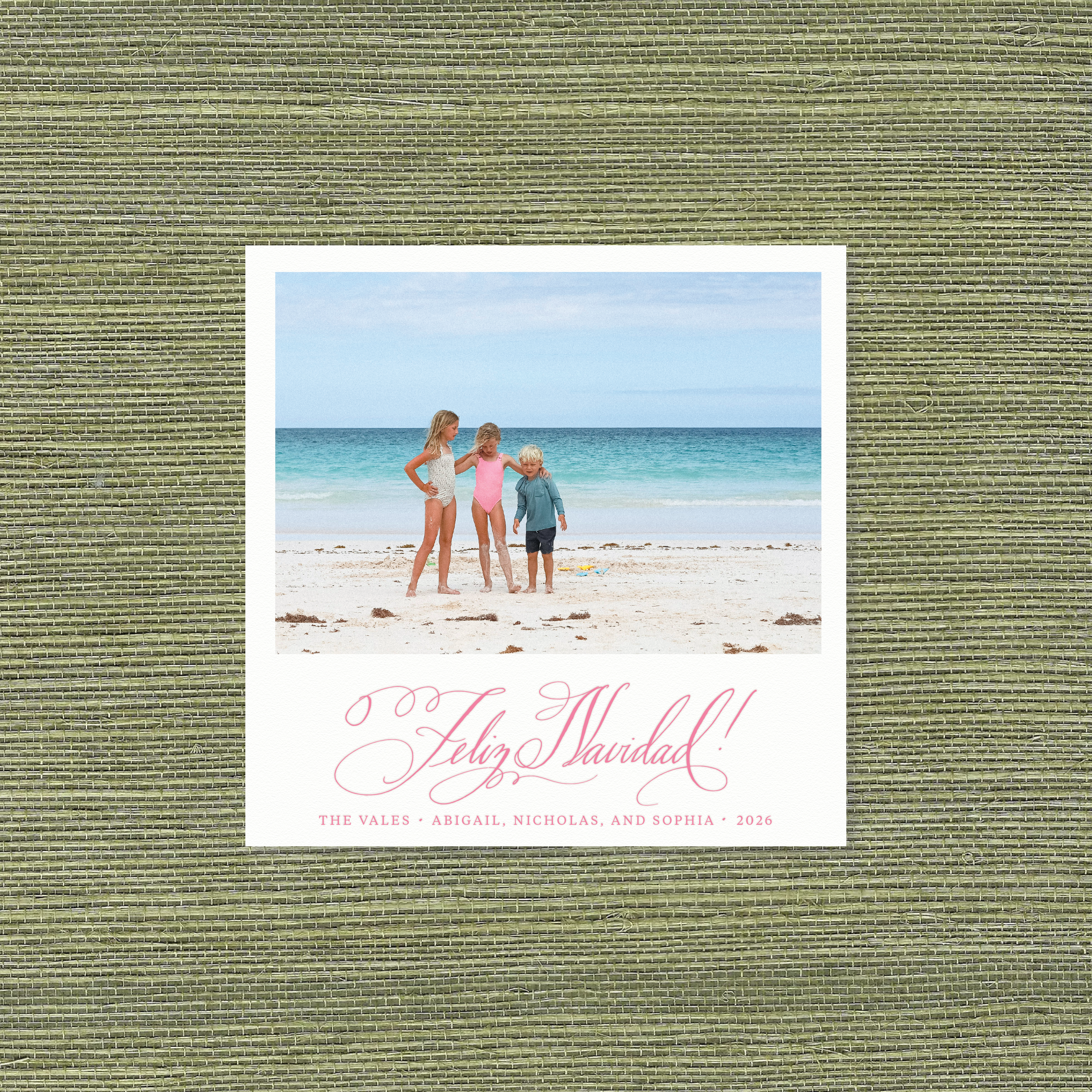 Vale Letterpress Holiday Card, Small Square (White Paper)