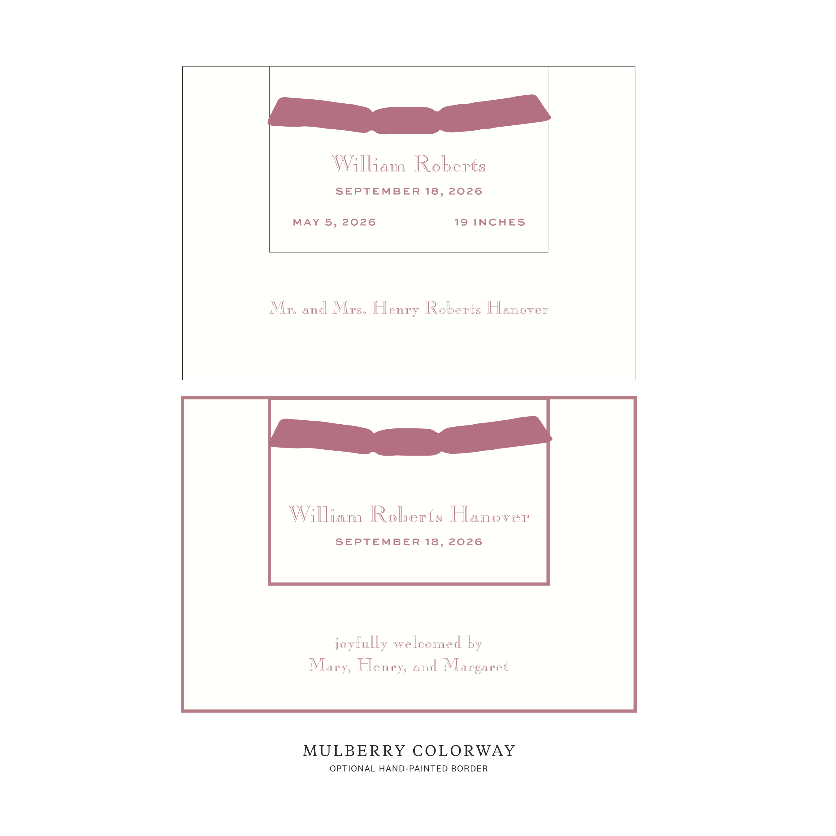 Camden Layered Birth Announcement