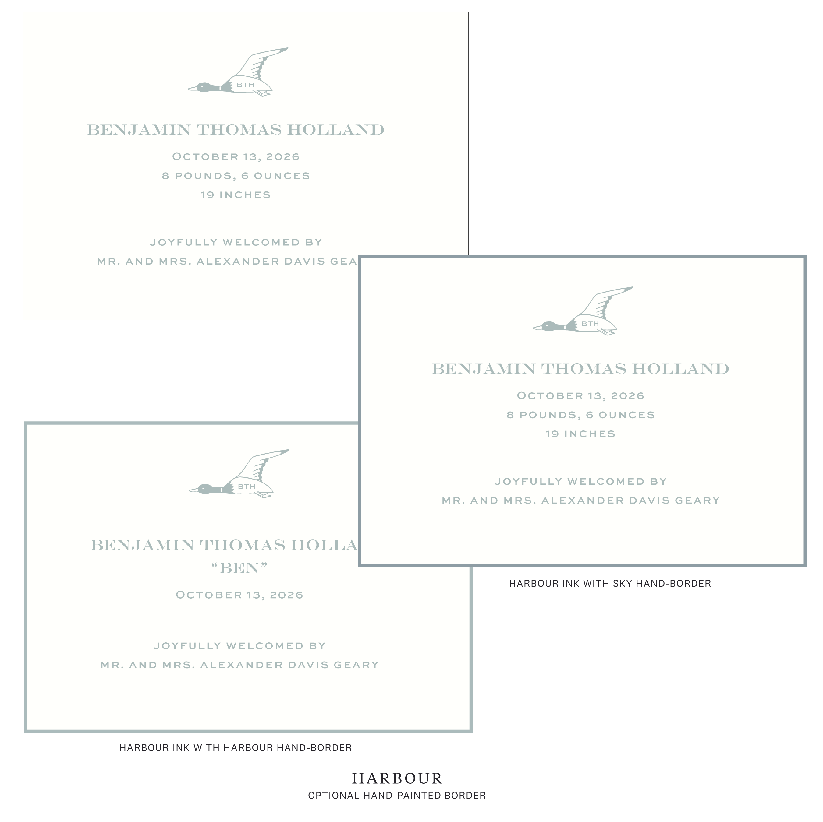 Hampstead Motif Birth Announcement