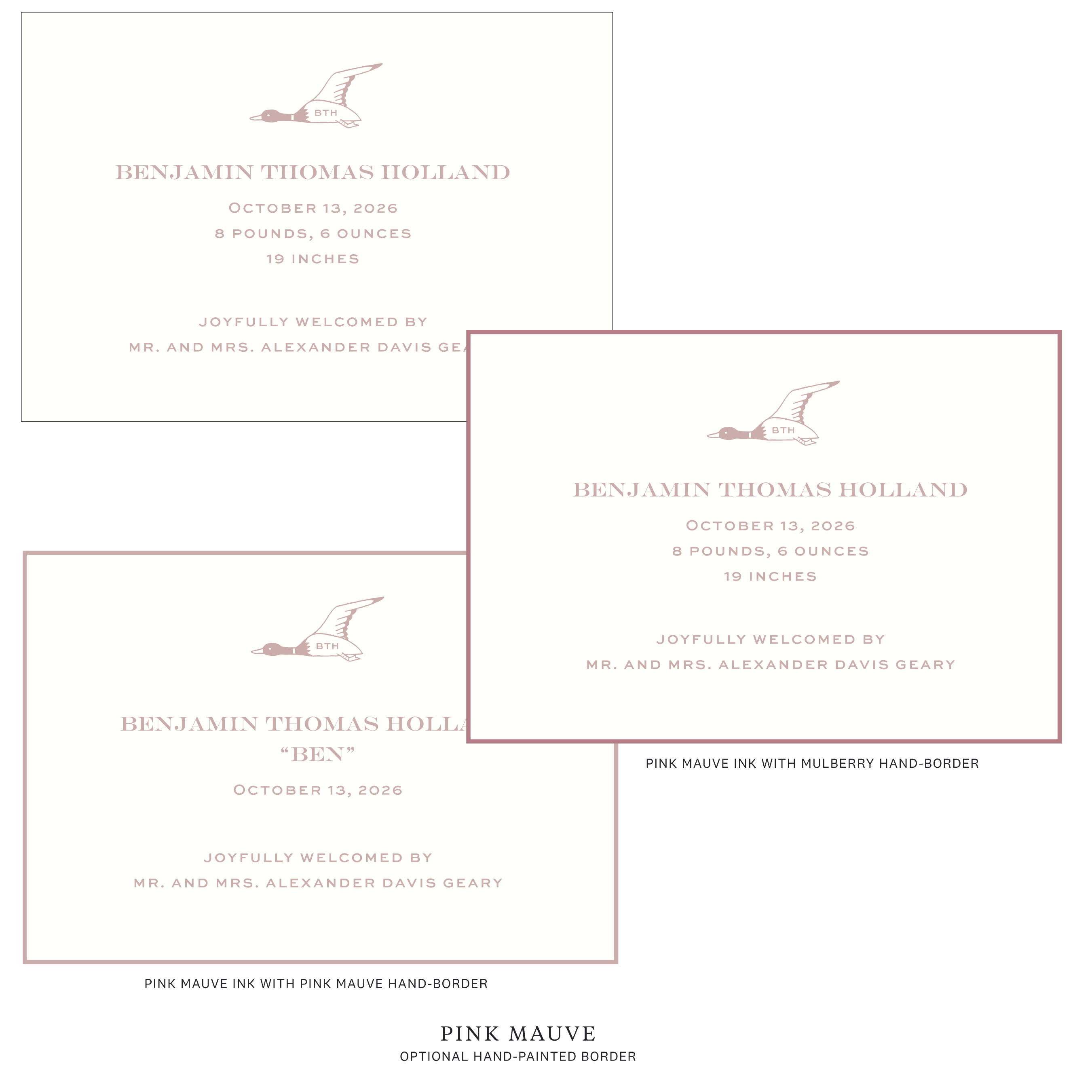 Hampstead Motif Birth Announcement