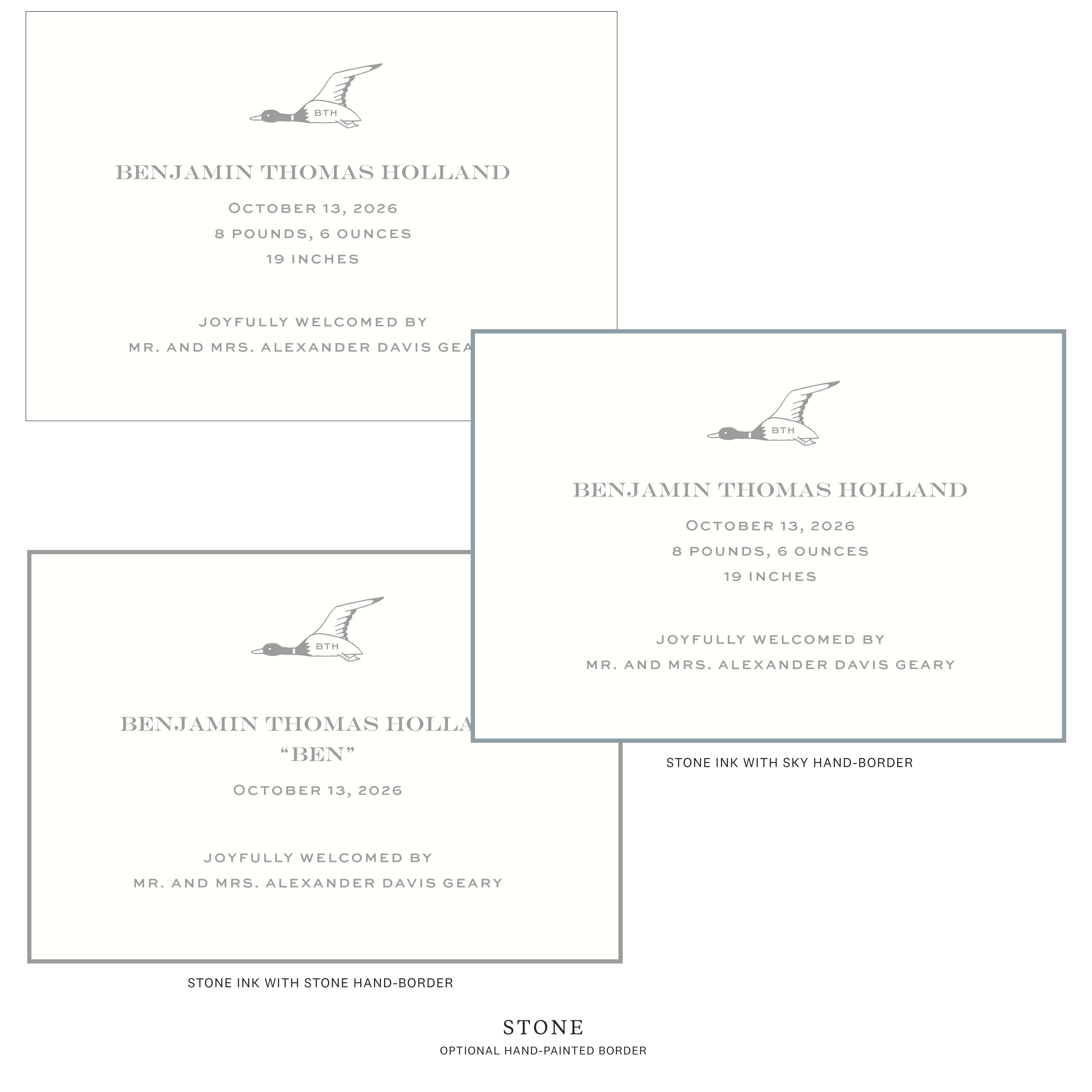 Hampstead Motif Birth Announcement