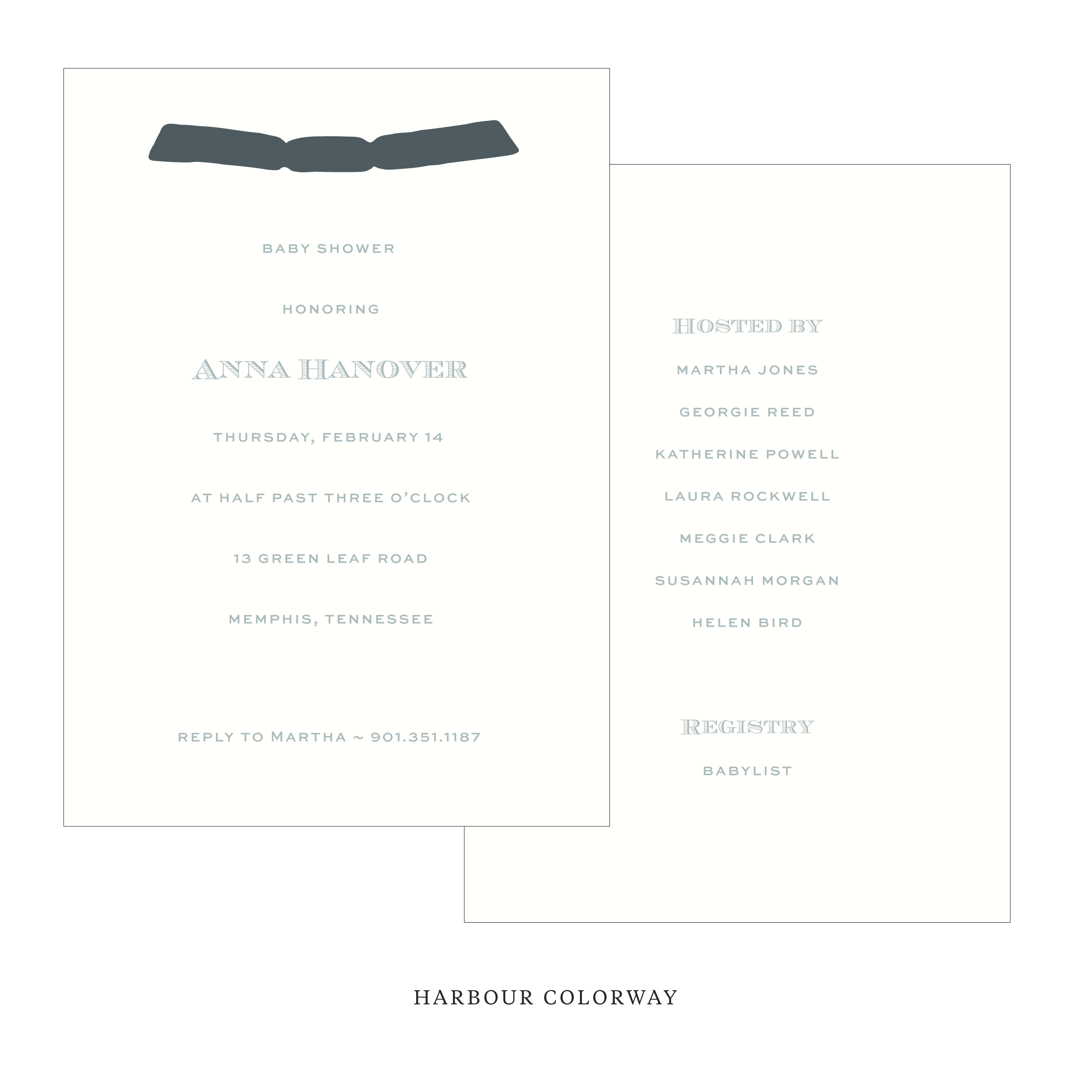 Heath Ribbon Baby Shower Invitation