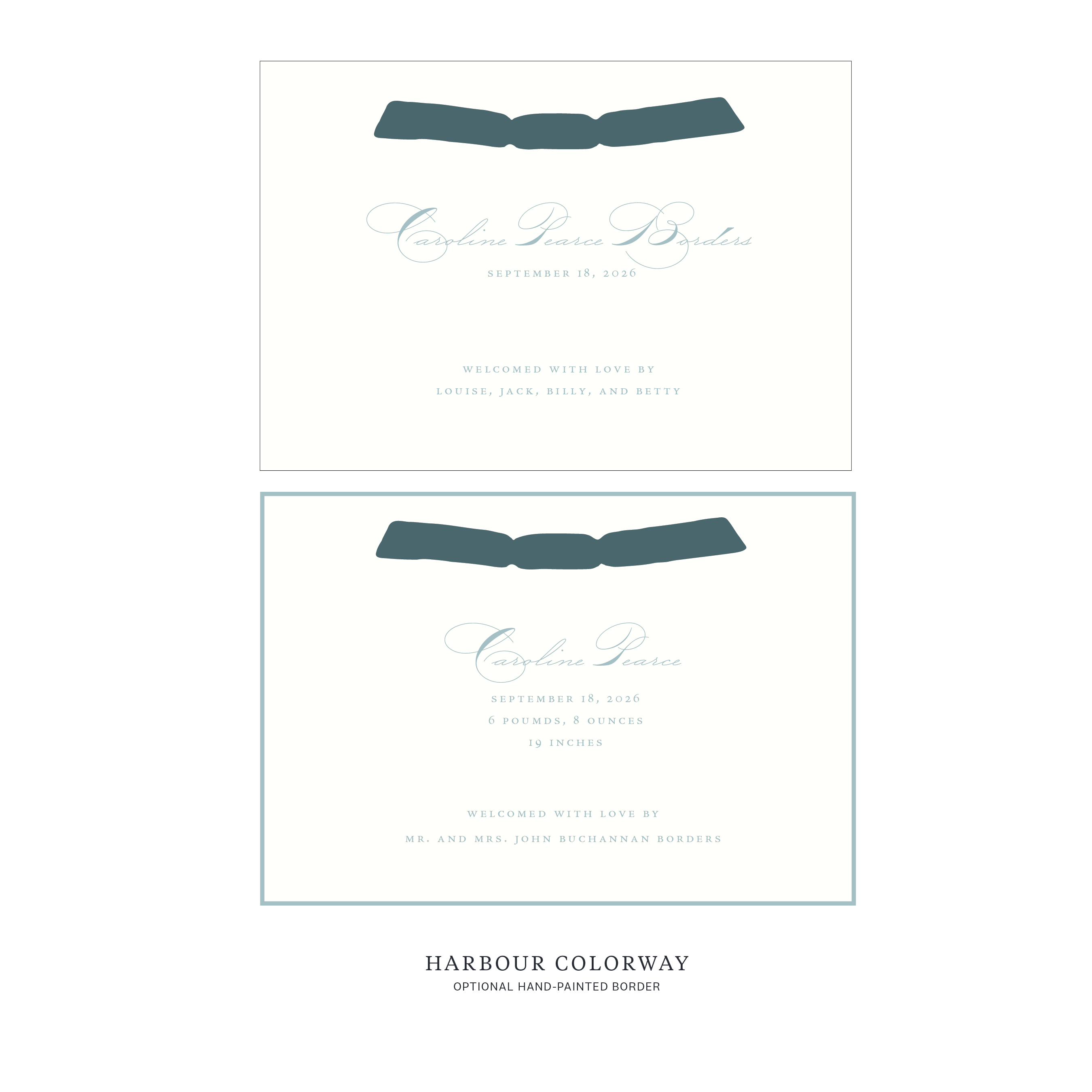 Primrose Ribbon Birth Announcement