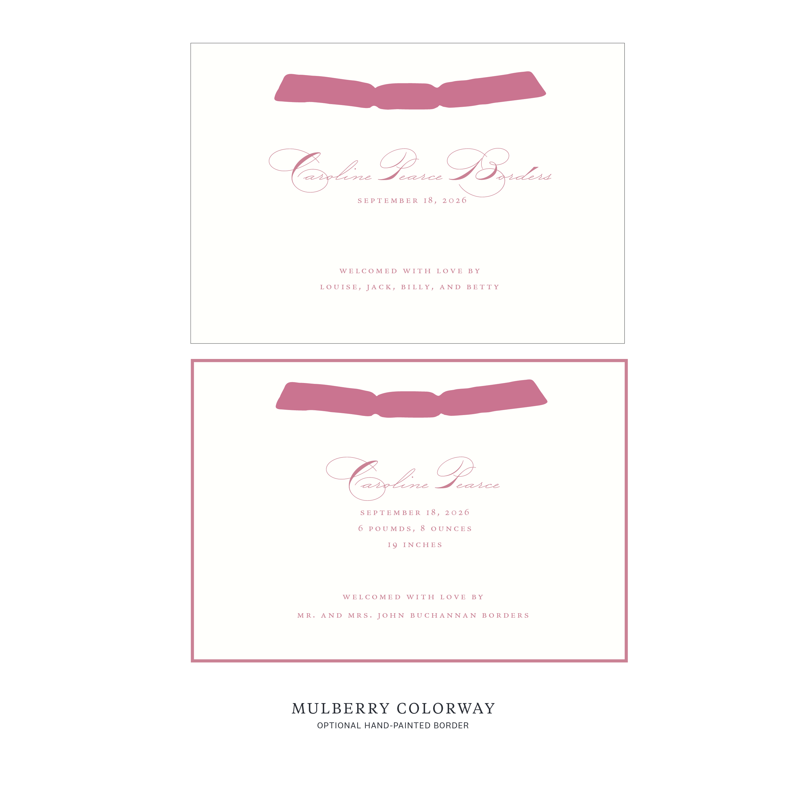 Primrose Ribbon Birth Announcement