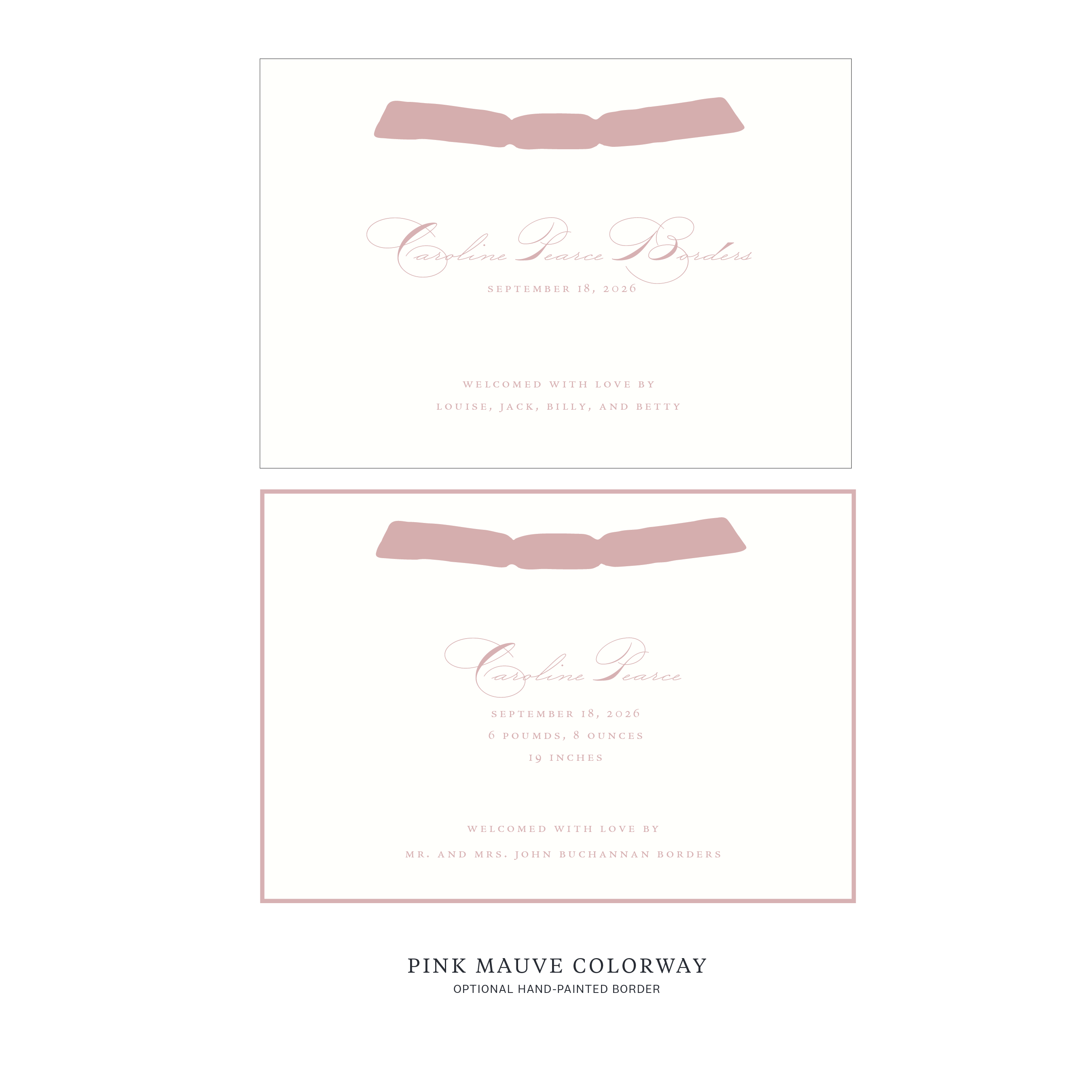 Primrose Ribbon Birth Announcement