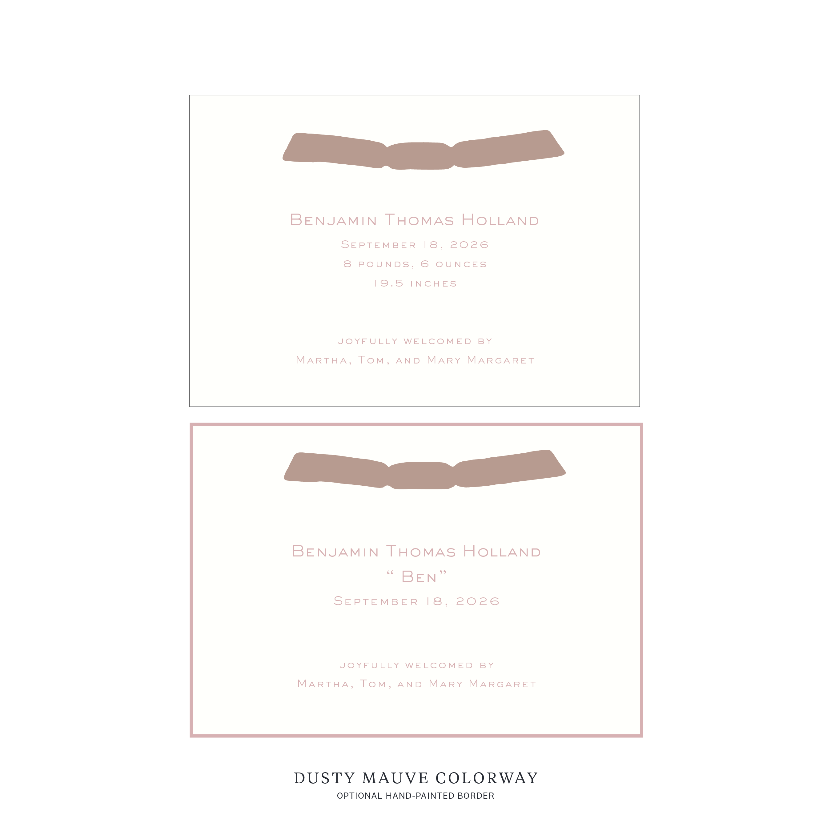 Richmond Ribbon Birth Announcement